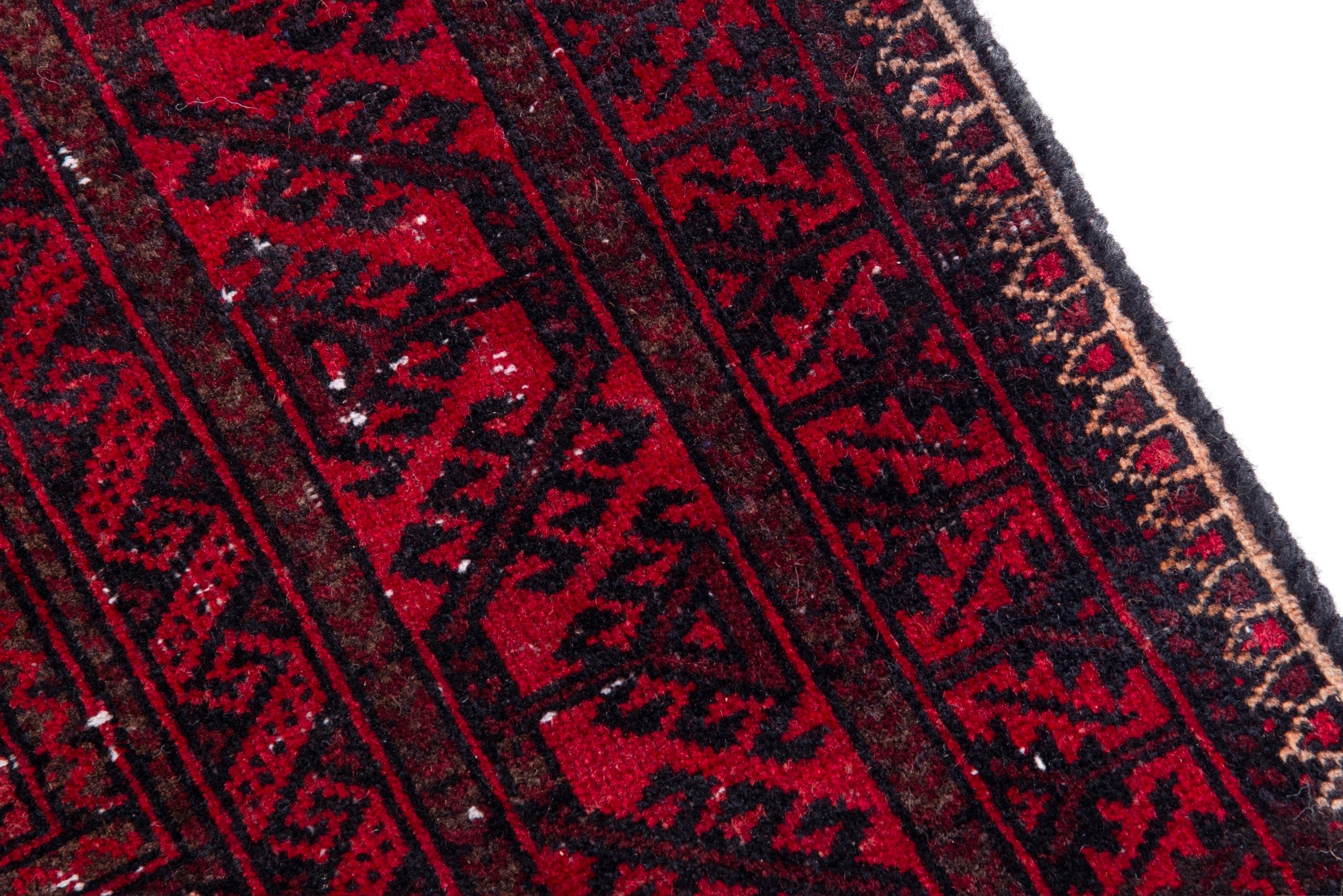 Persian Baluch accent rug in burgundy and deep red, view 7 of 18