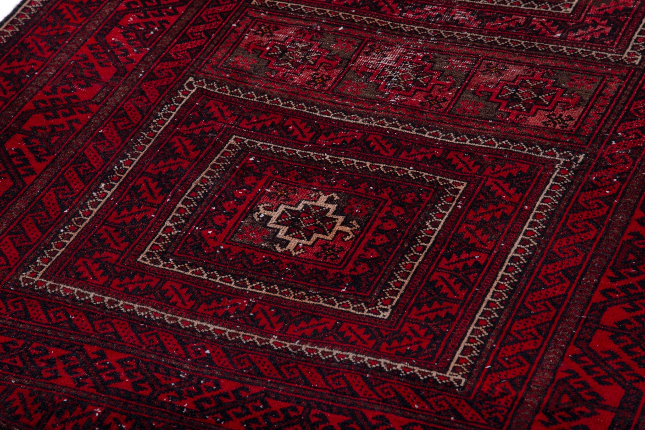 Persian Baluch accent rug in burgundy and deep red, view 9 of 18
