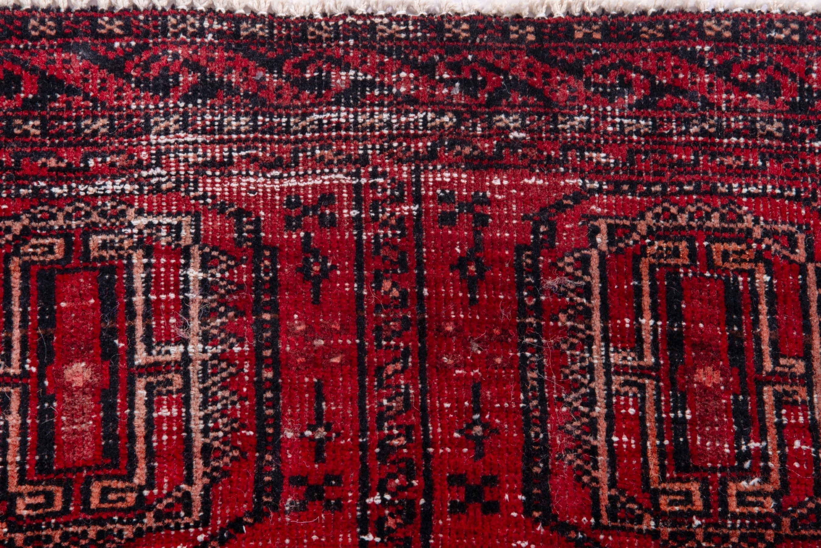 Persian Baluch accent rug in deep red and faded red, view 10 of 15