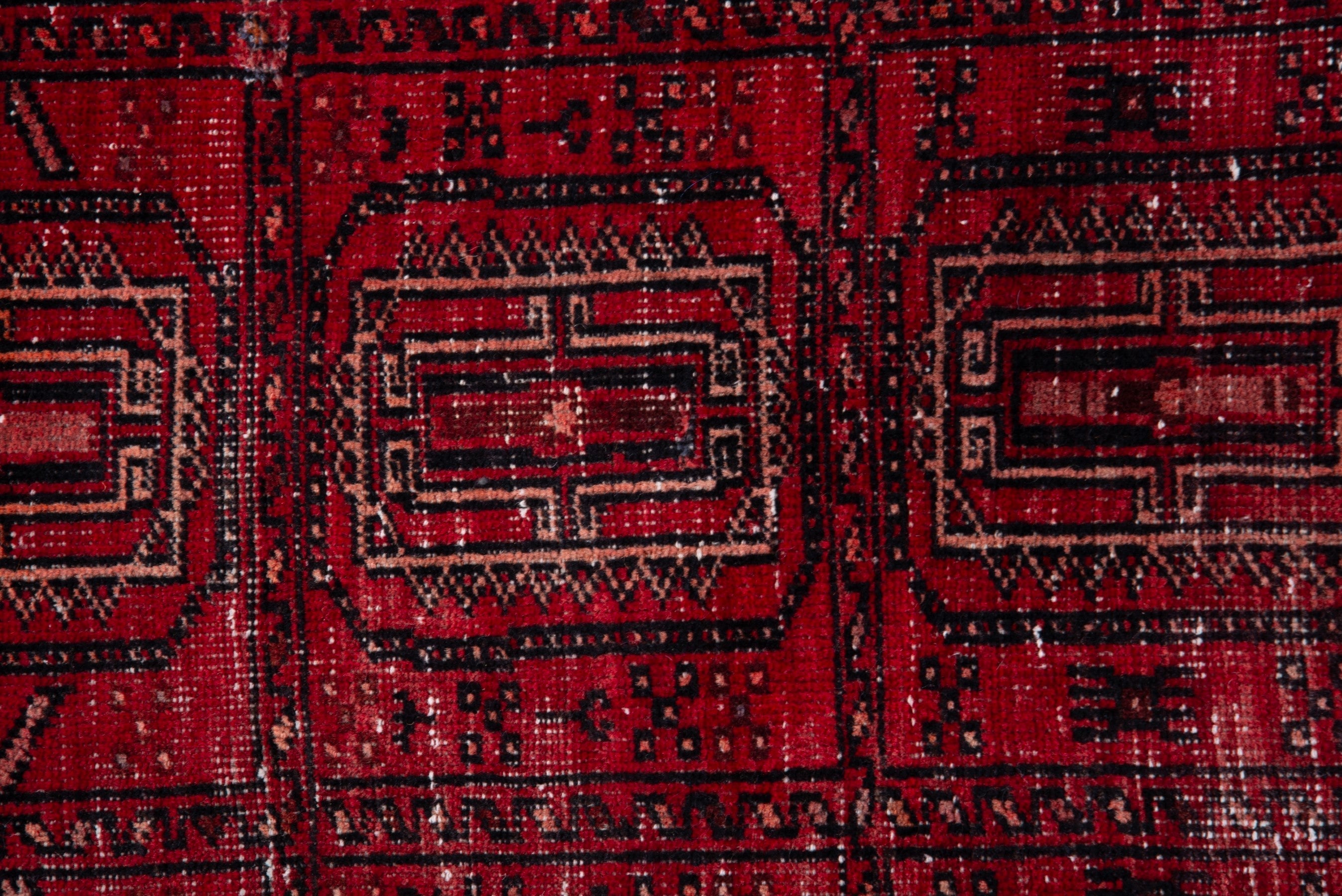 Persian Baluch accent rug in deep red and faded red, view 9 of 15