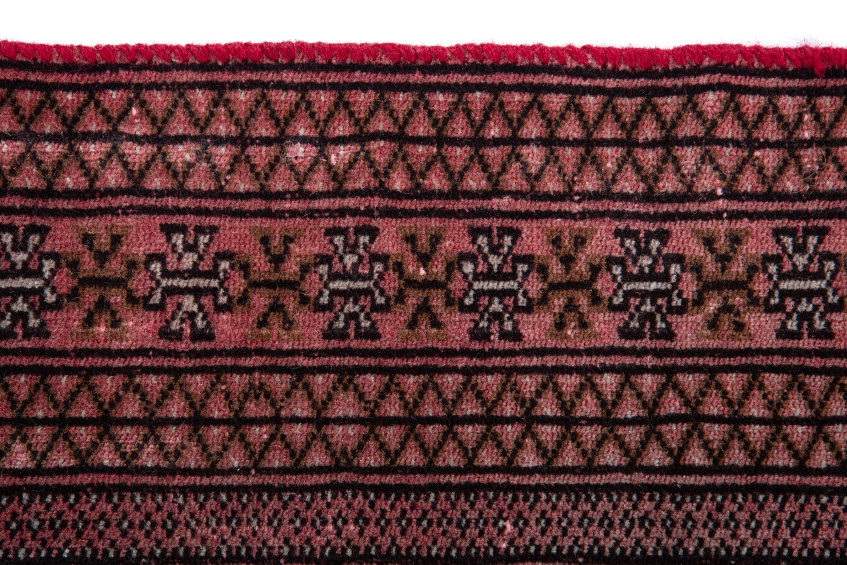 Persian Torkaman accent rug in teal and rust, view 9 of 16