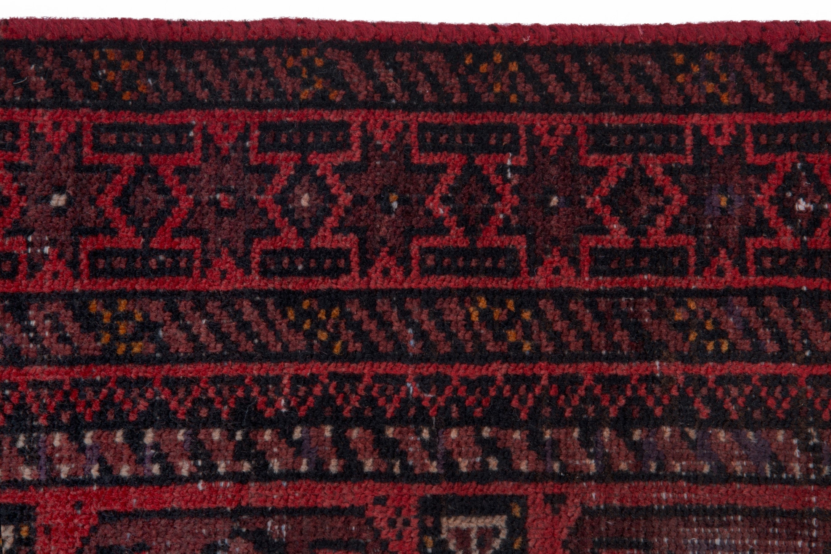Persian Baluch runner rug in deep red and burgundy, view 11 of 18