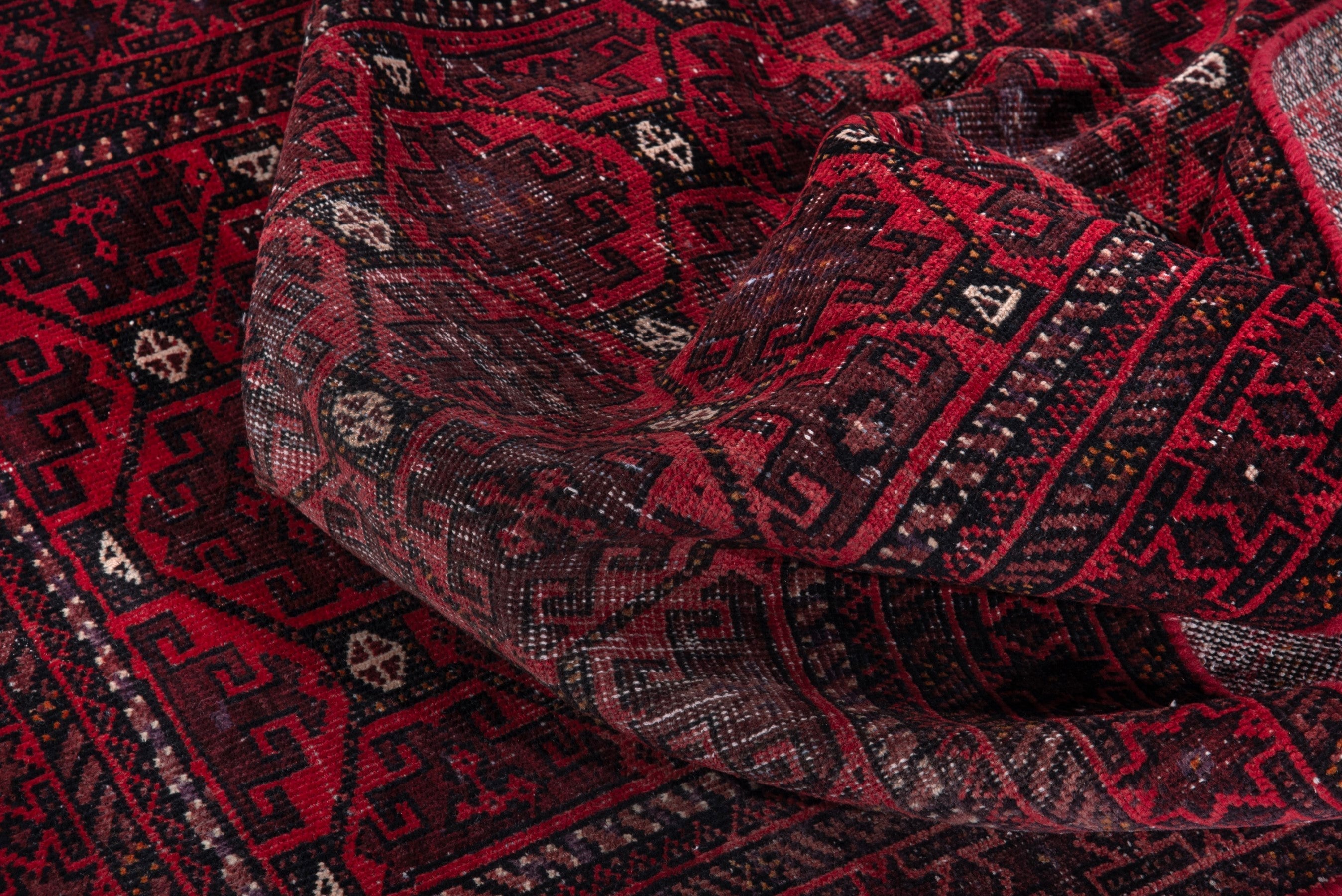 Persian Baluch runner rug in deep red and burgundy, view 14 of 18