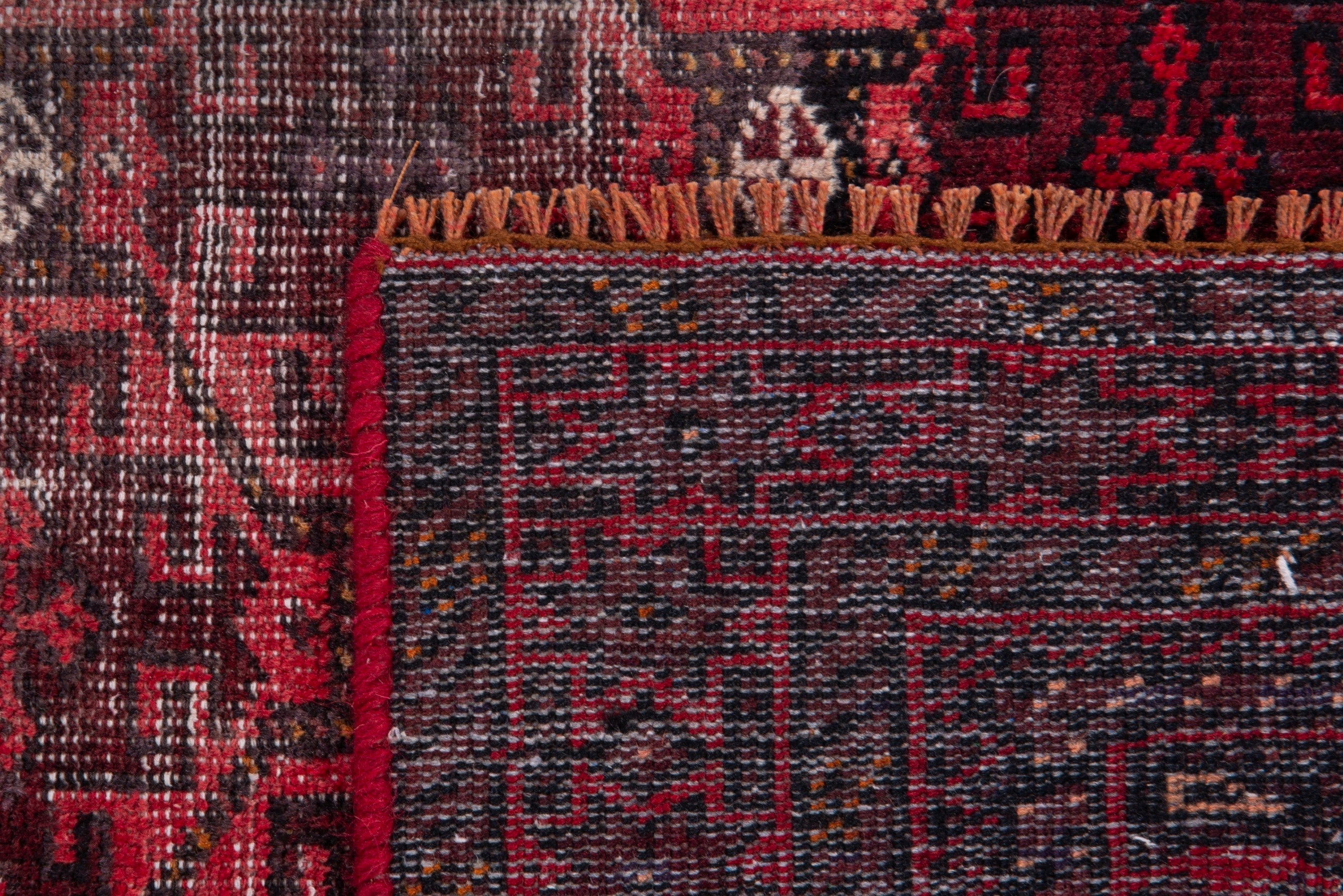 Persian Baluch runner rug in deep red and burgundy, view 18 of 18