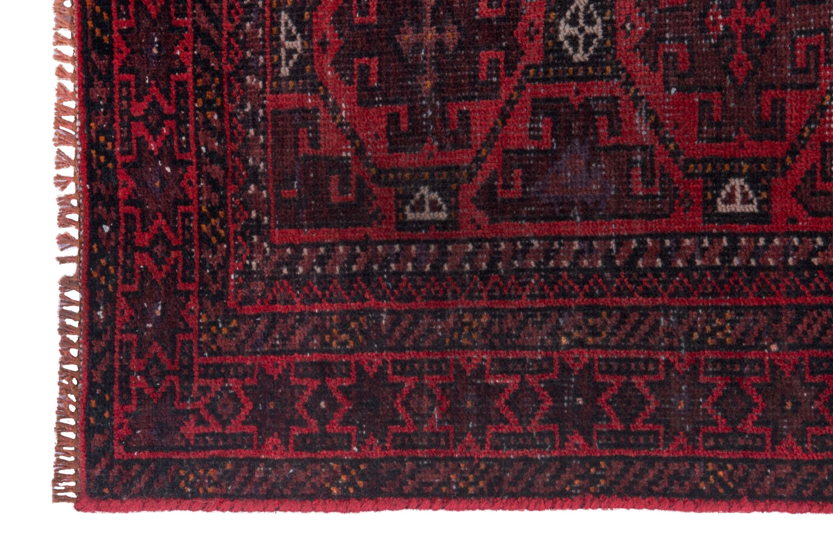 Persian Baluch runner rug in deep red and burgundy, view 5 of 18