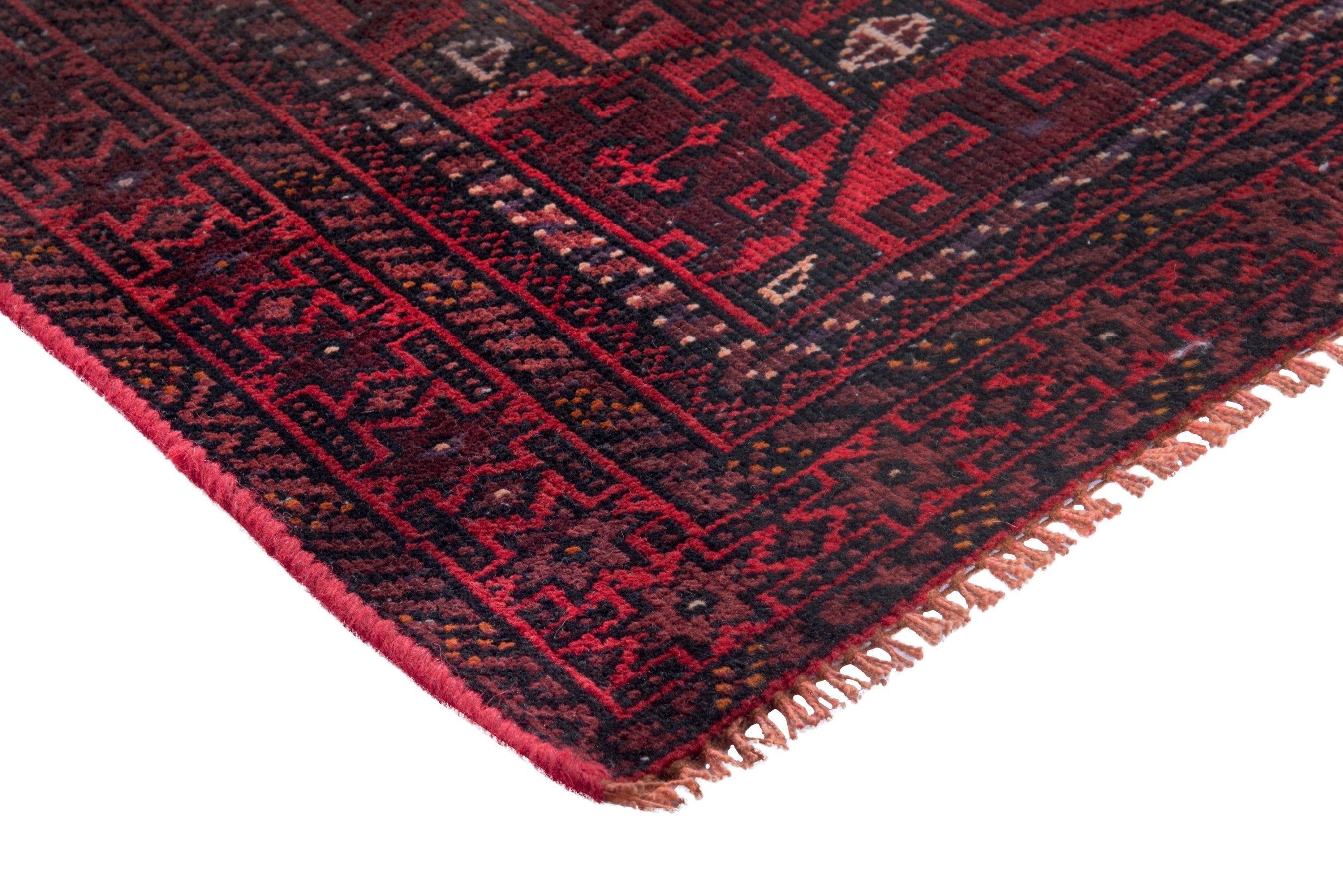 Persian Baluch runner rug in deep red and burgundy, view 4 of 18