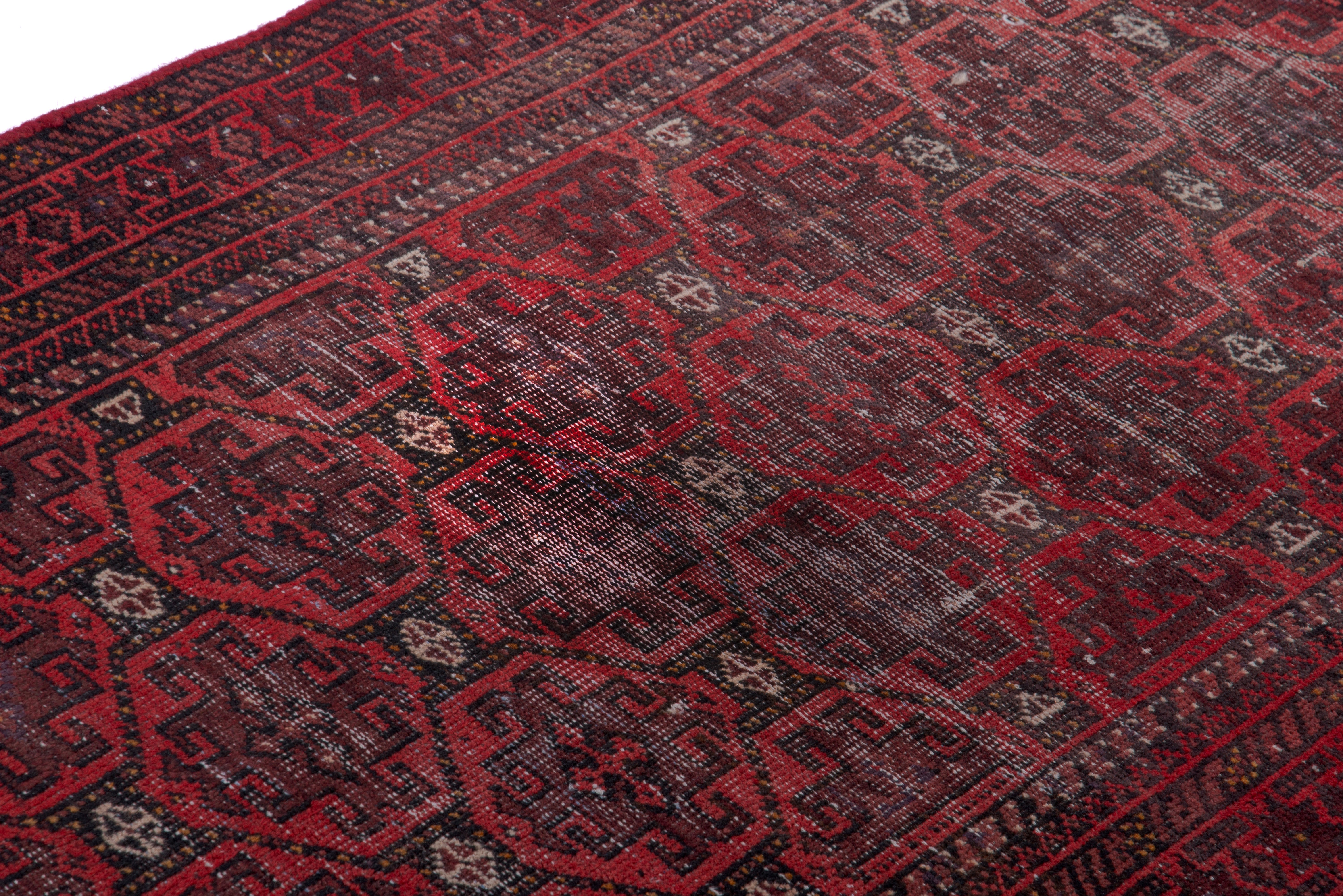 Persian Baluch runner rug in deep red and burgundy, view 9 of 18
