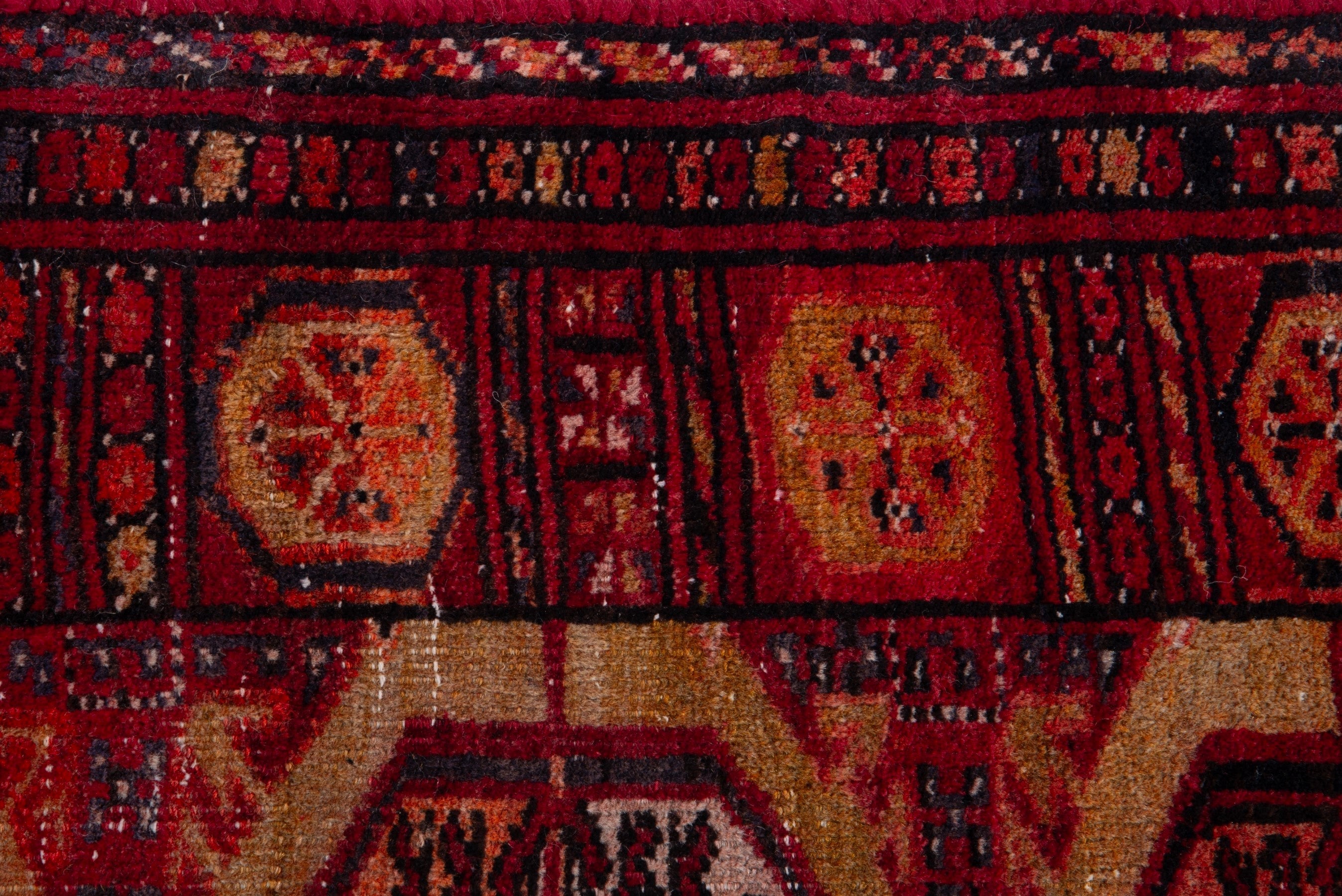 Persian Baluch accent rug in terracotta and deep red, view 11 of 16