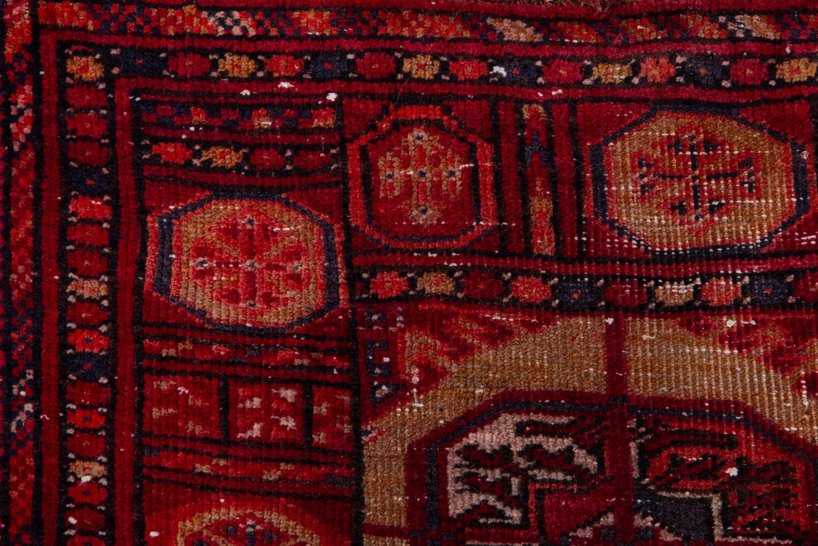 Persian Baluch accent rug in terracotta and deep red, view 12 of 16