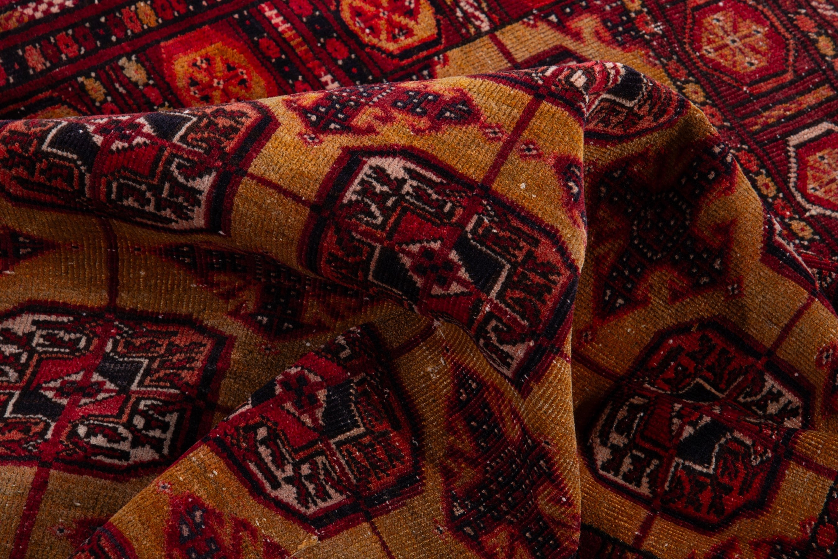Persian Baluch accent rug in terracotta and deep red, view 13 of 16