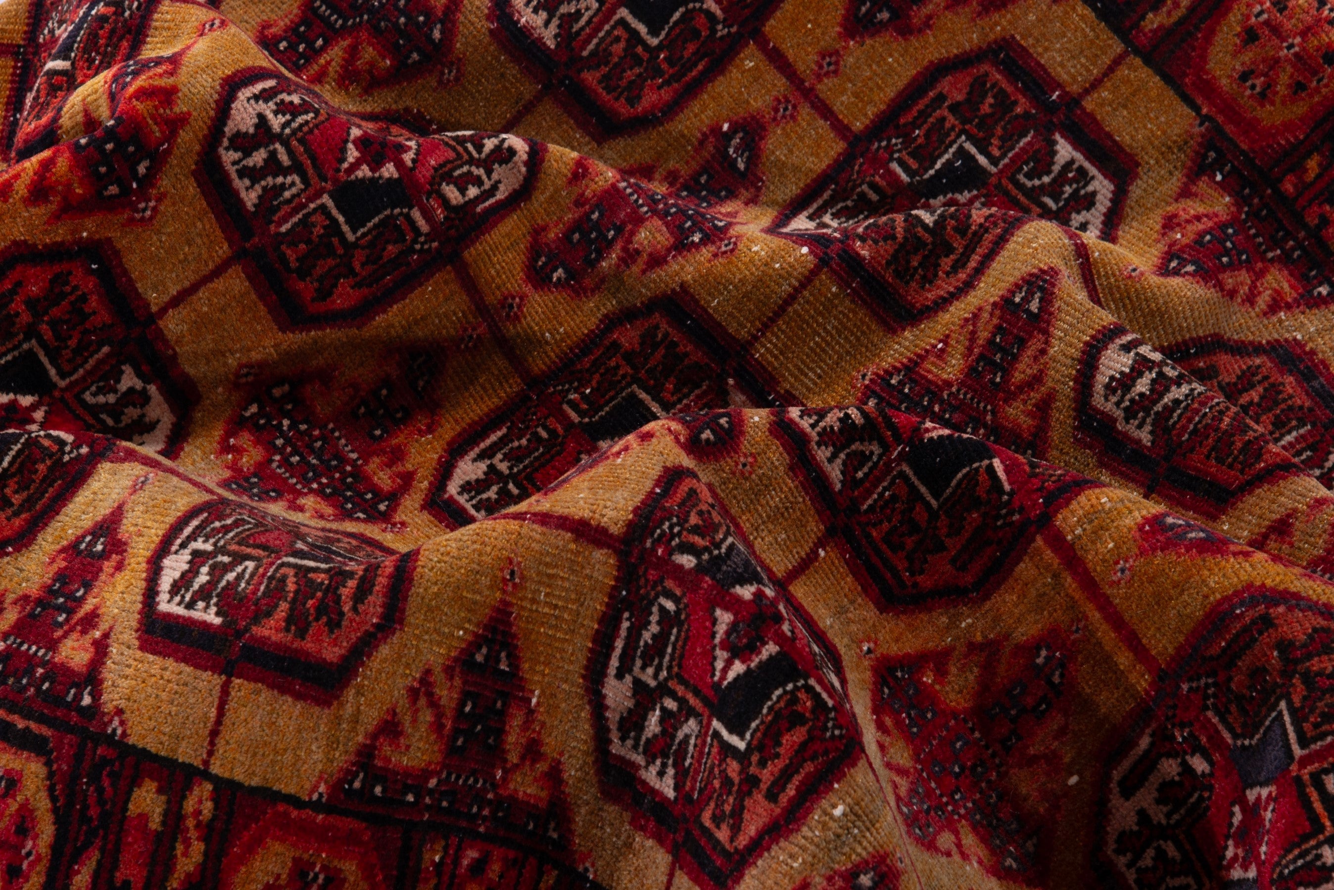 Persian Baluch accent rug in terracotta and deep red, view 14 of 16