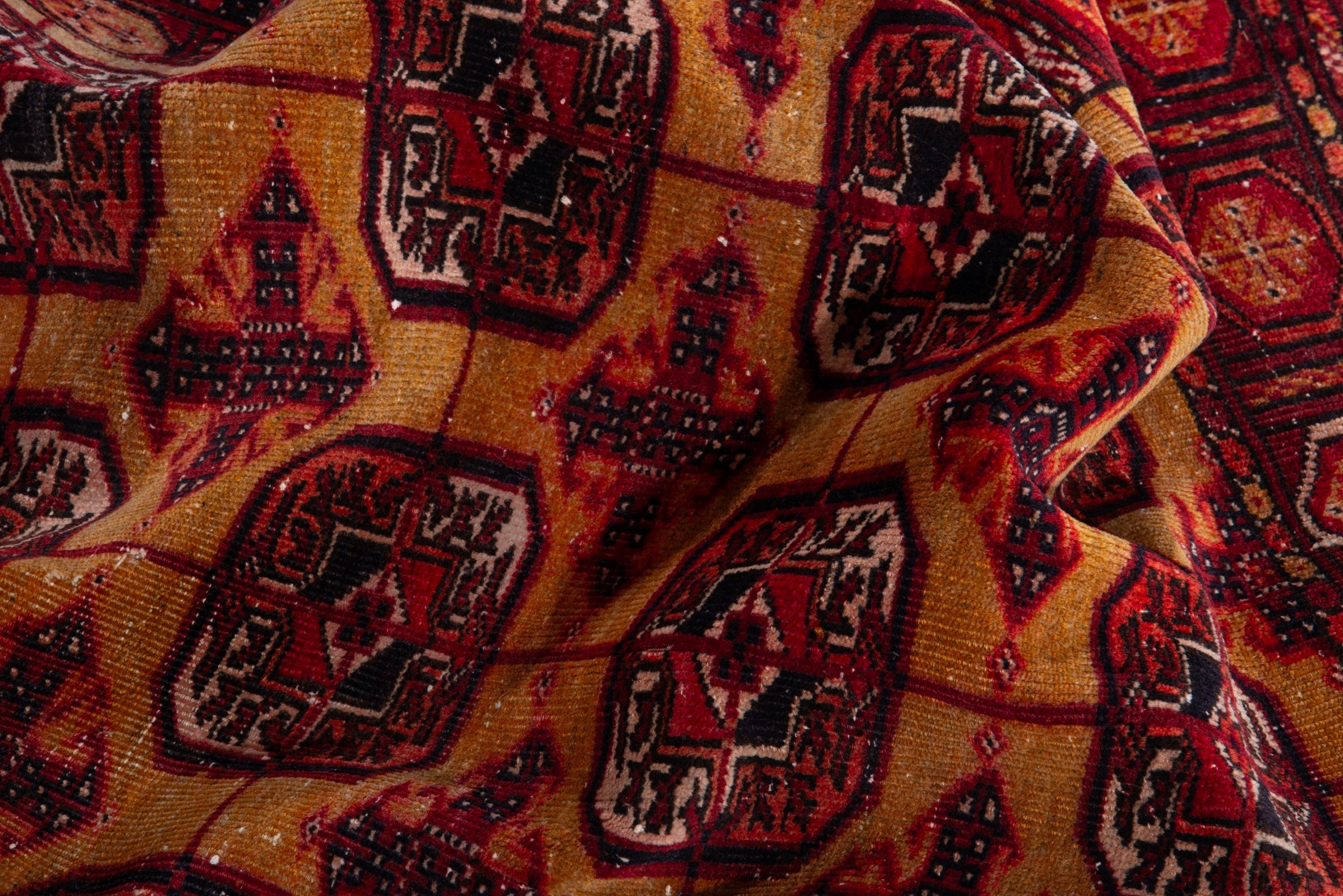 Persian Baluch accent rug in terracotta and deep red, view 15 of 16