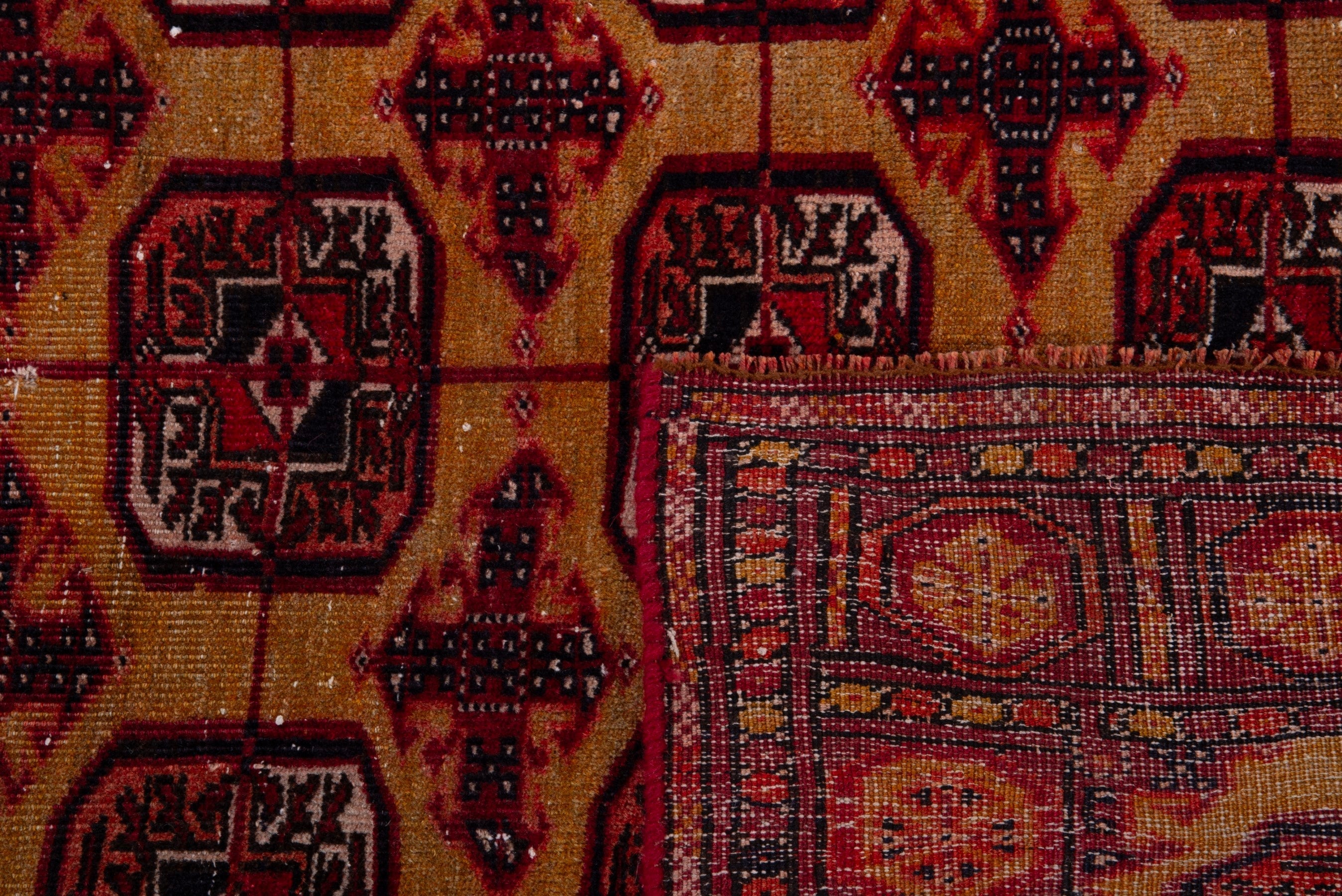 Persian Baluch accent rug in terracotta and deep red, view 16 of 16