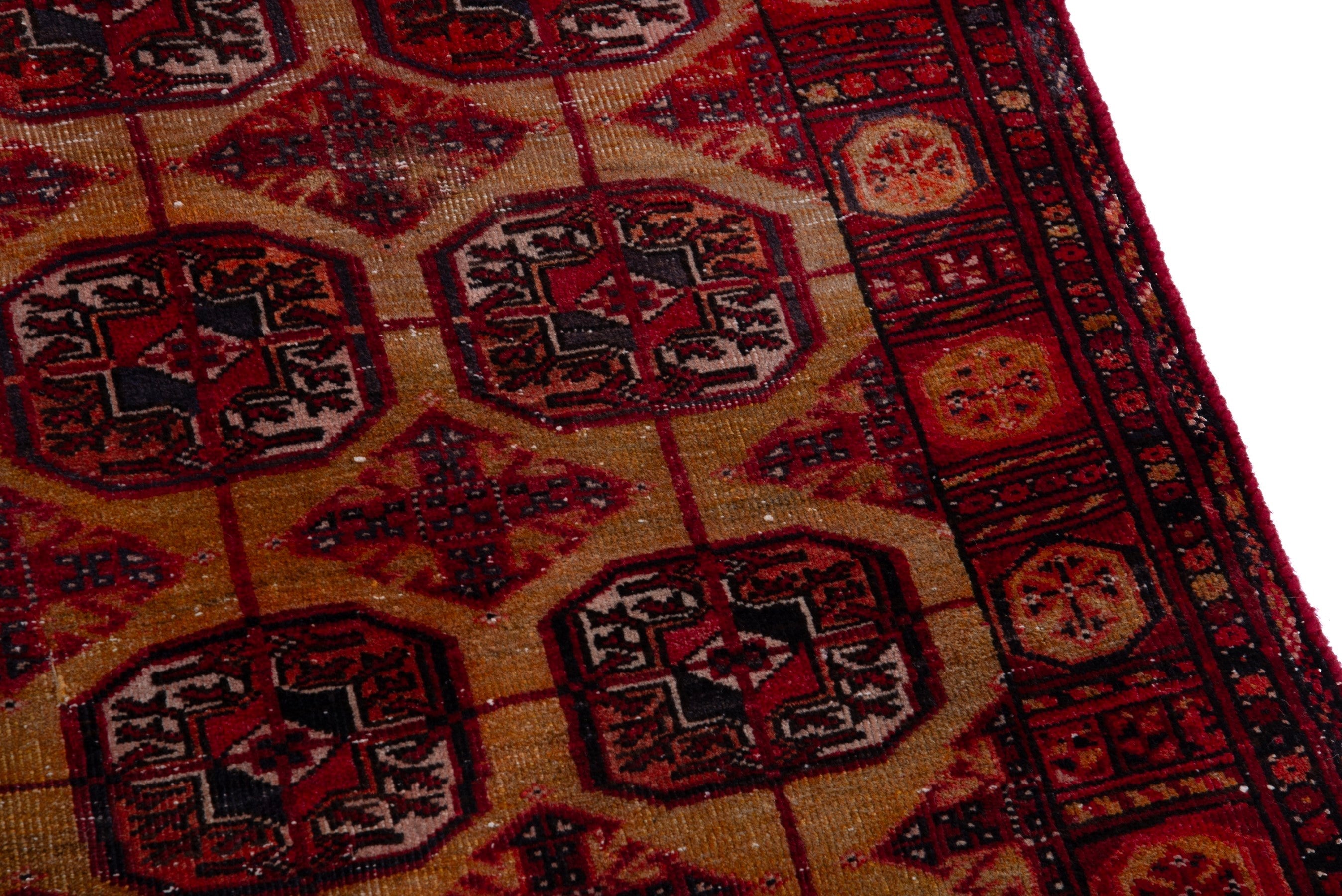 Persian Baluch accent rug in terracotta and deep red, view 7 of 16
