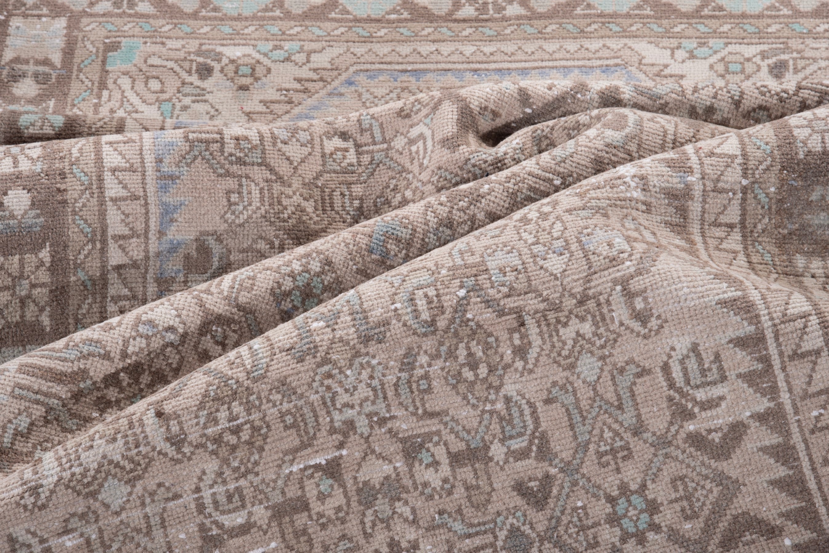 Persian Hamedan runner rug in taupe and greige, view 14 of 17