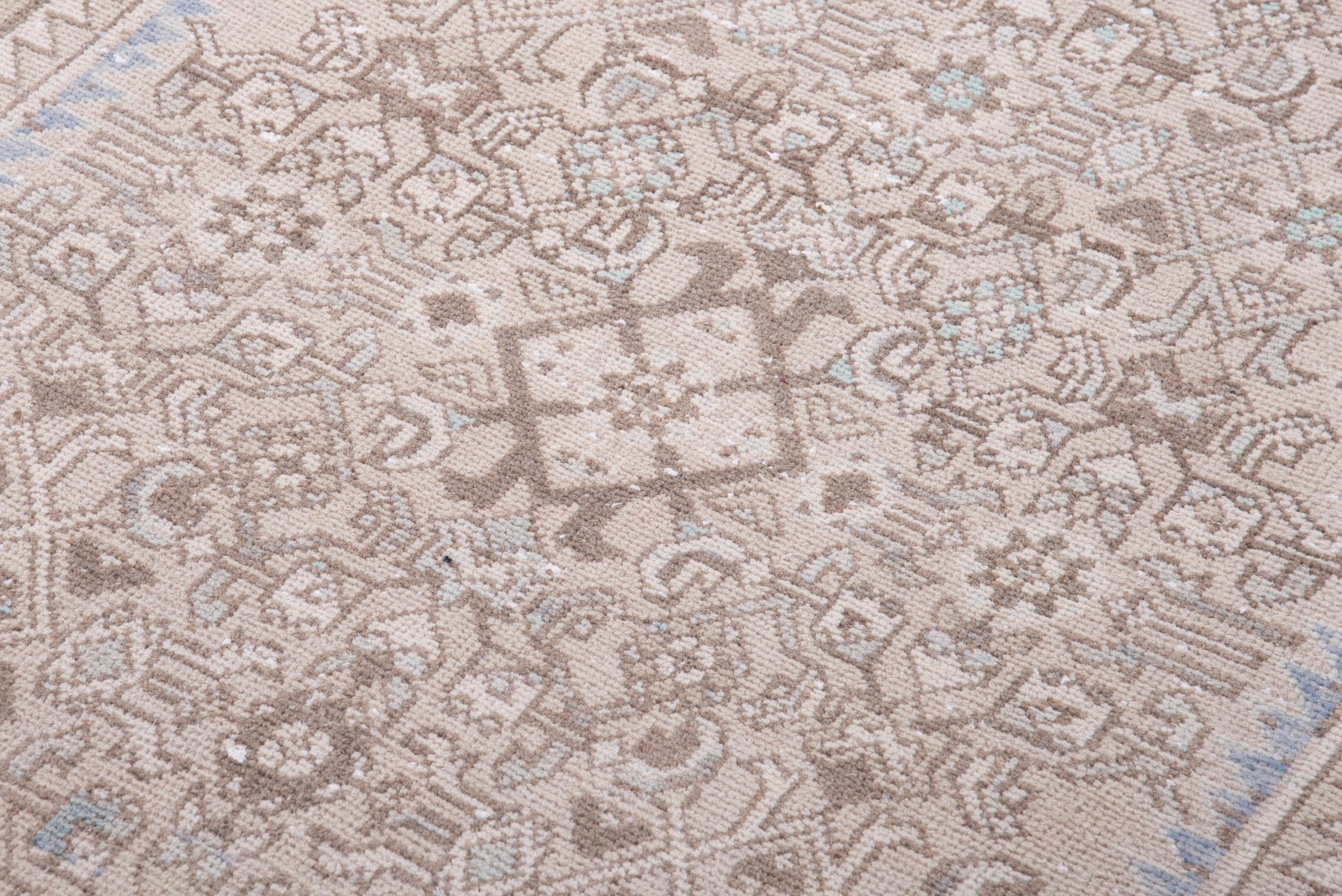 Persian Hamedan runner rug in taupe and greige, view 9 of 17