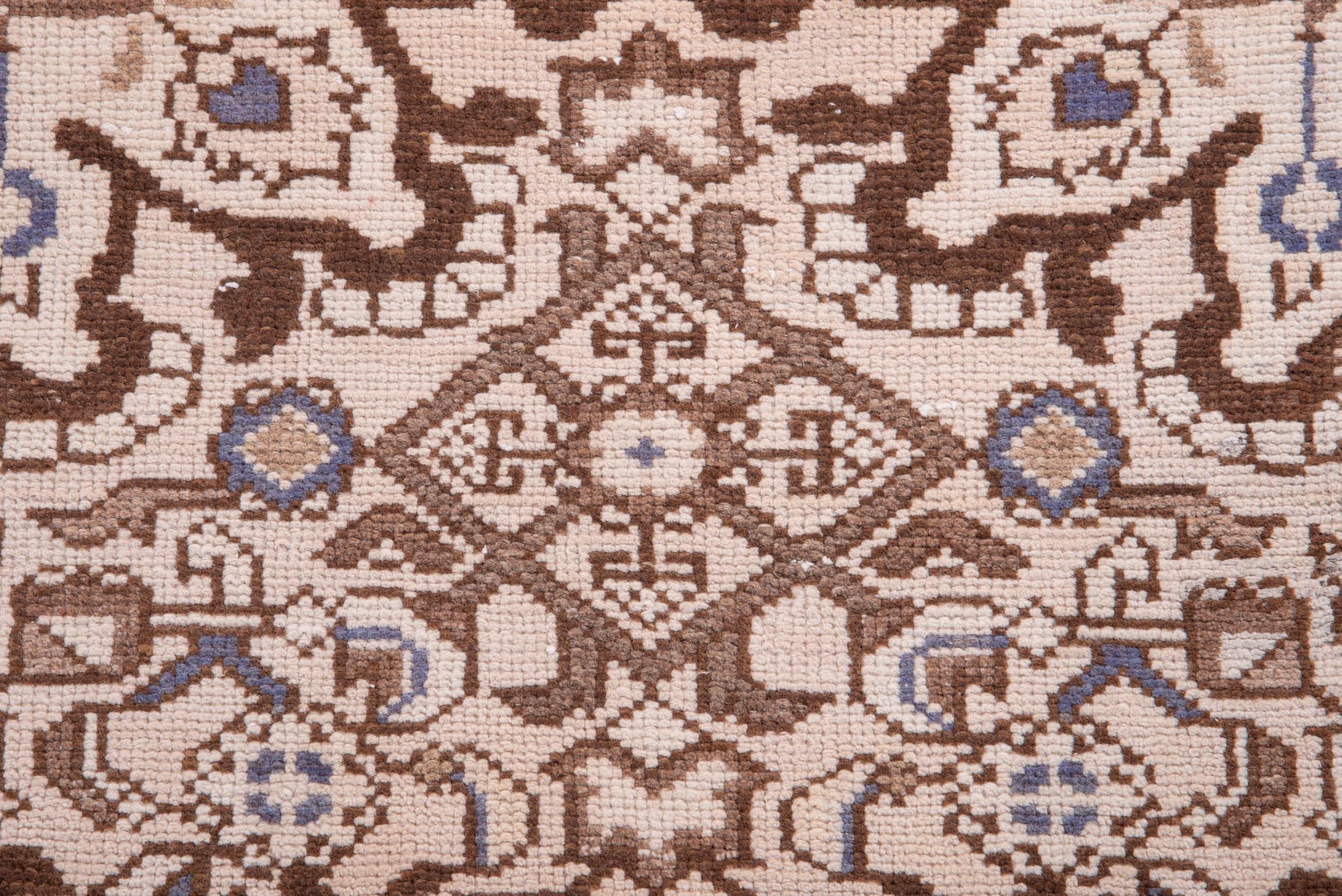 Persian Hamedan runner rug in cream and tan, view 10 of 17