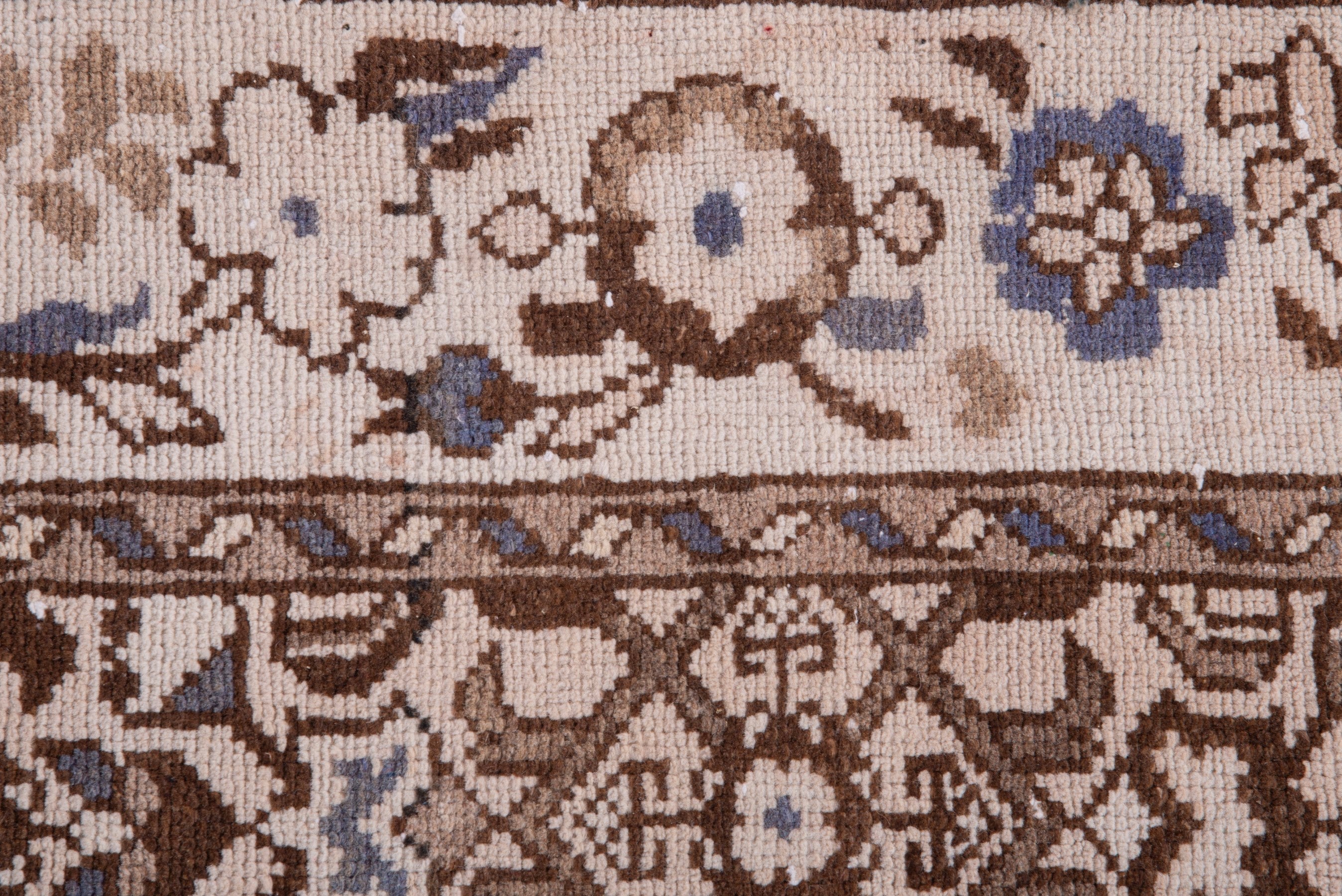 Persian Hamedan runner rug in cream and tan, view 11 of 17
