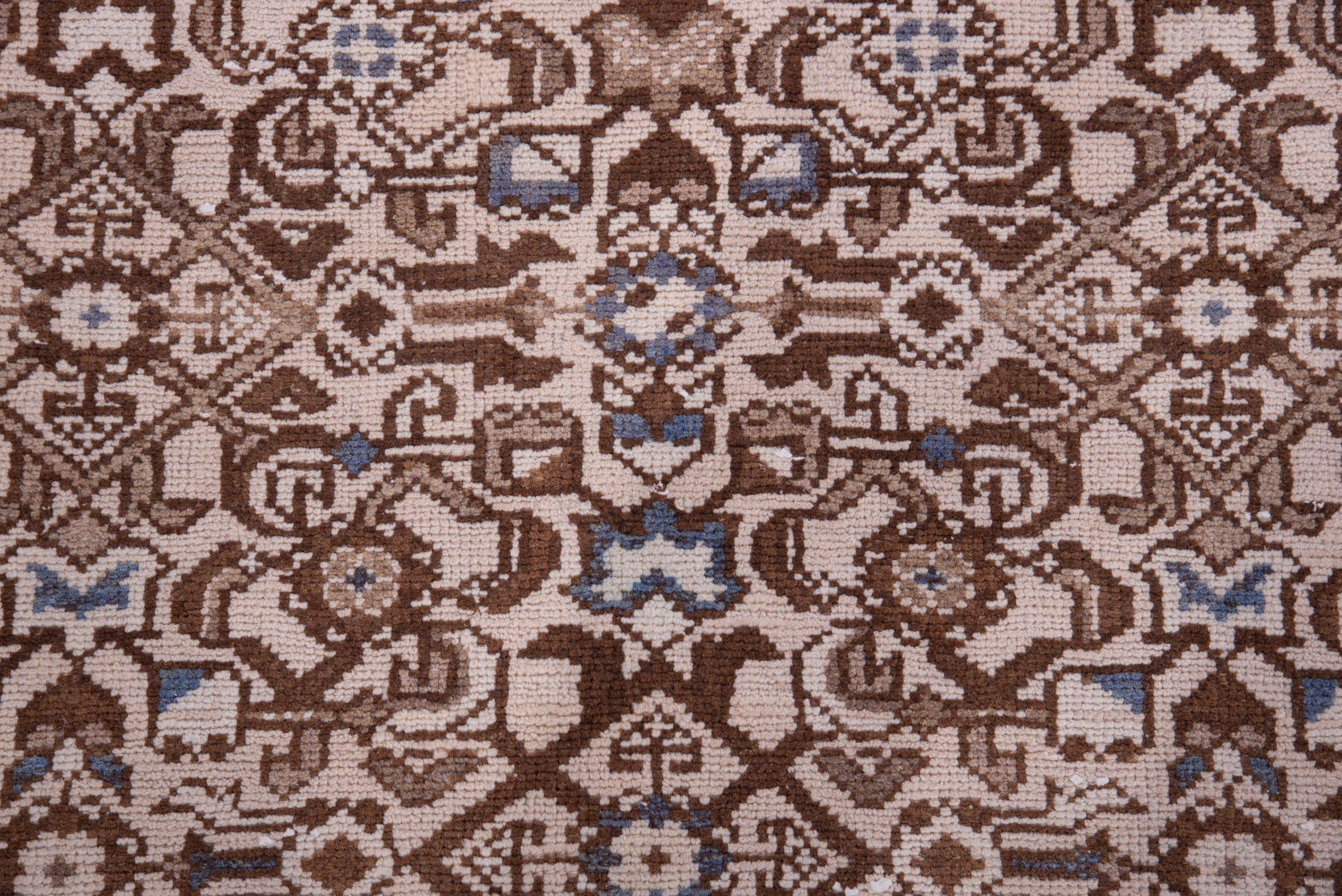 Persian Hamedan runner rug in cream and tan, view 12 of 17