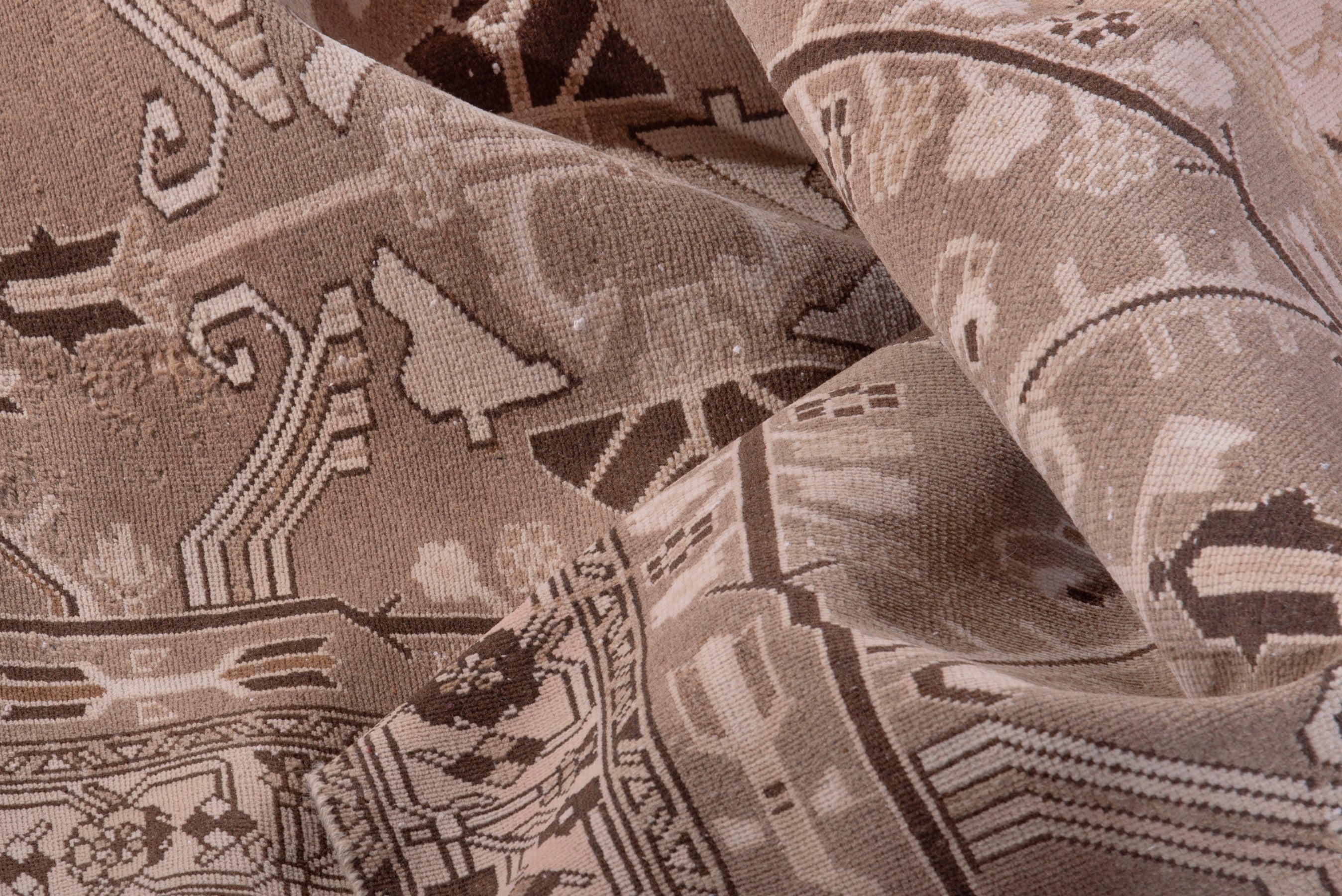 Persian Saveh runner rug in beige and greige, view 13 of 16