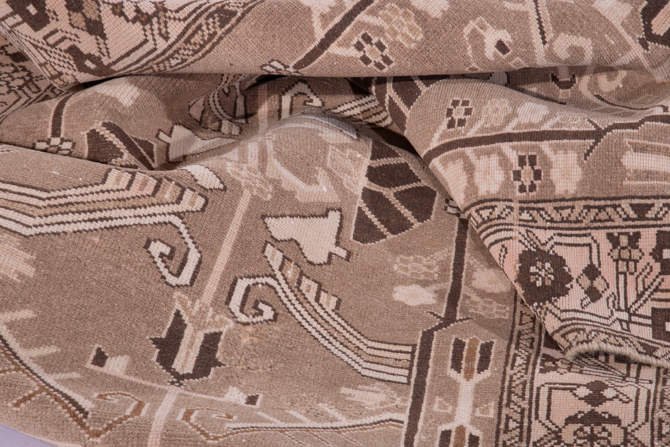 Persian Saveh runner rug in beige and greige, view 14 of 16