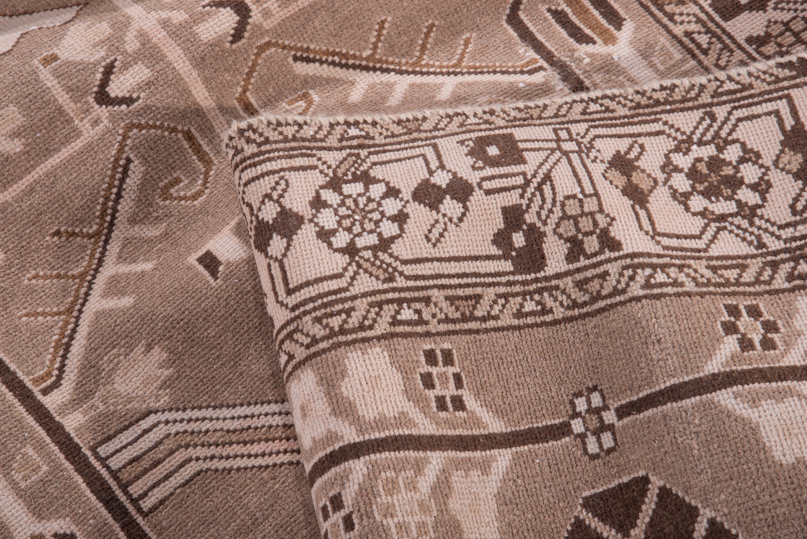 Persian Saveh runner rug in beige and greige, view 15 of 16