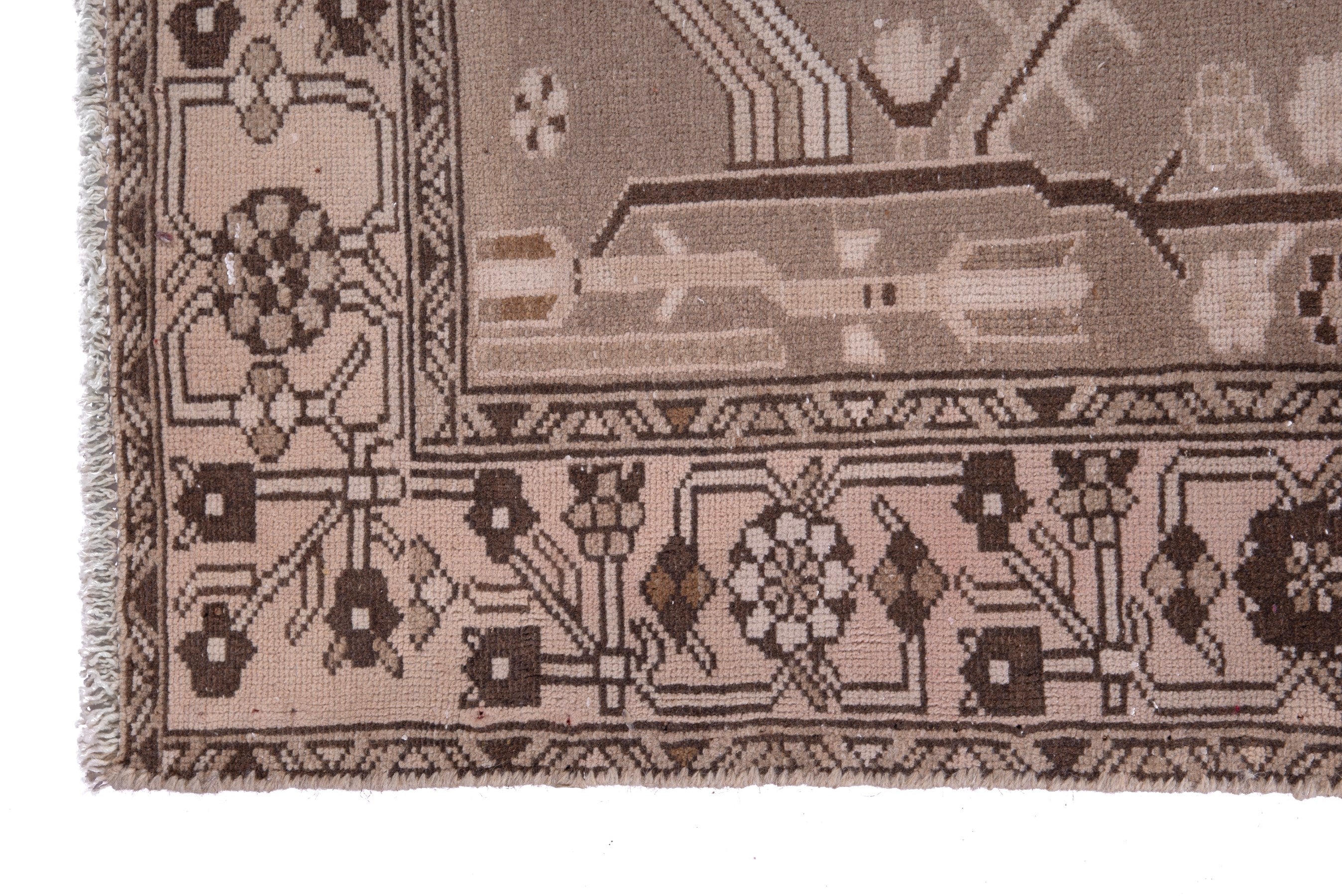 Persian Saveh runner rug in beige and greige, view 5 of 16