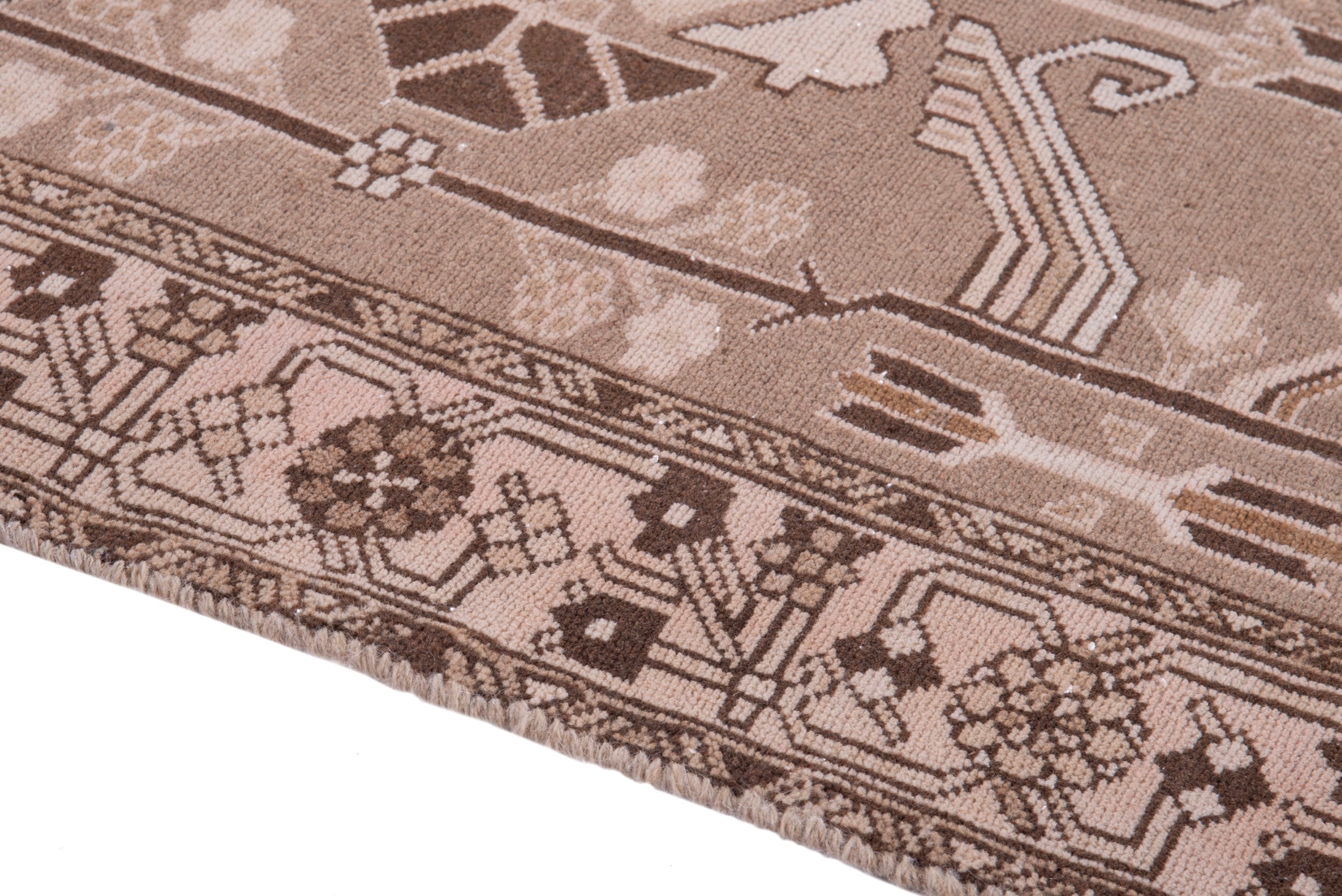 Persian Saveh runner rug in beige and greige, view 8 of 16