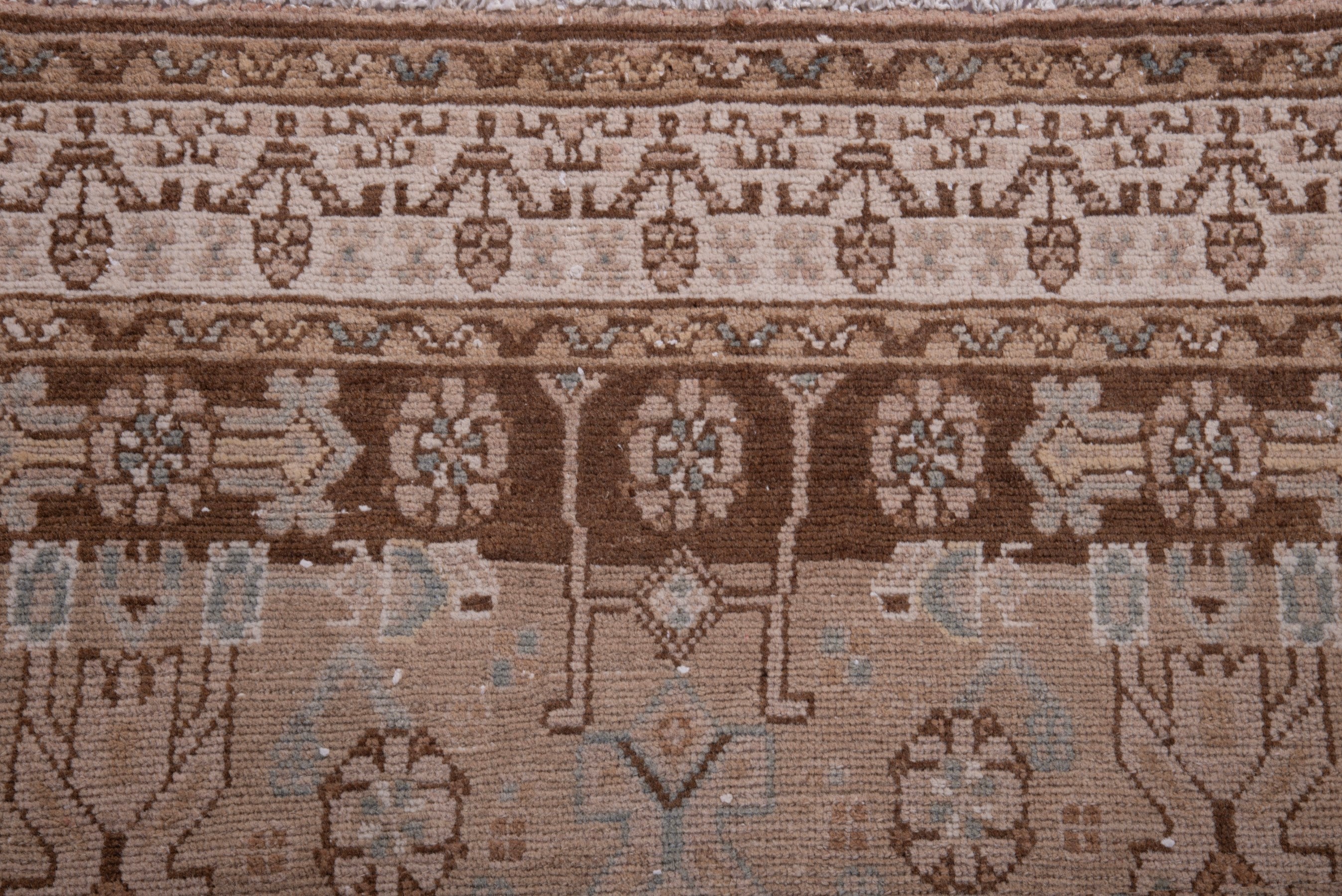 Persian Hamedan runner rug in muted pink and brick, view 11 of 17