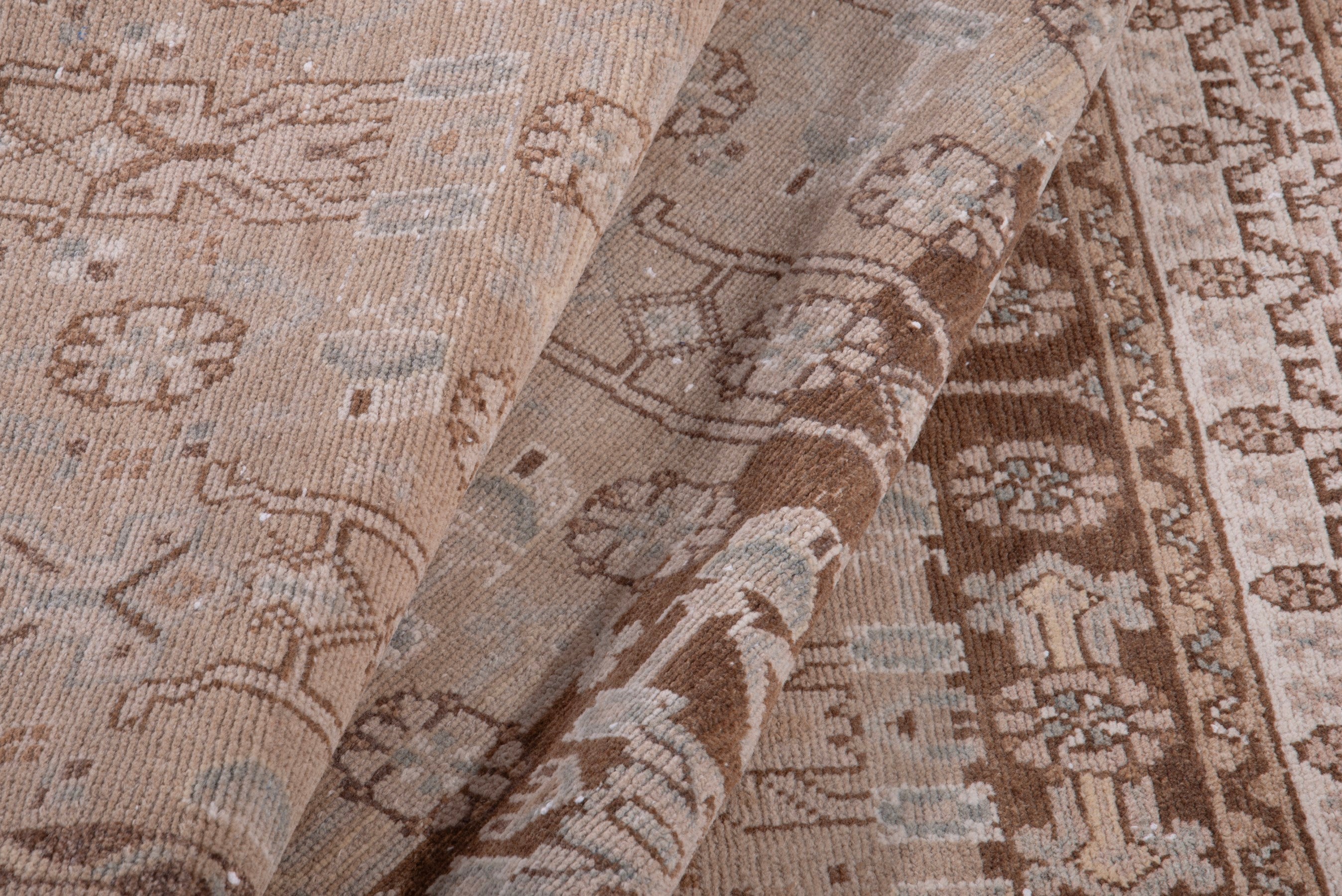 Persian Hamedan runner rug in muted pink and brick, view 14 of 17