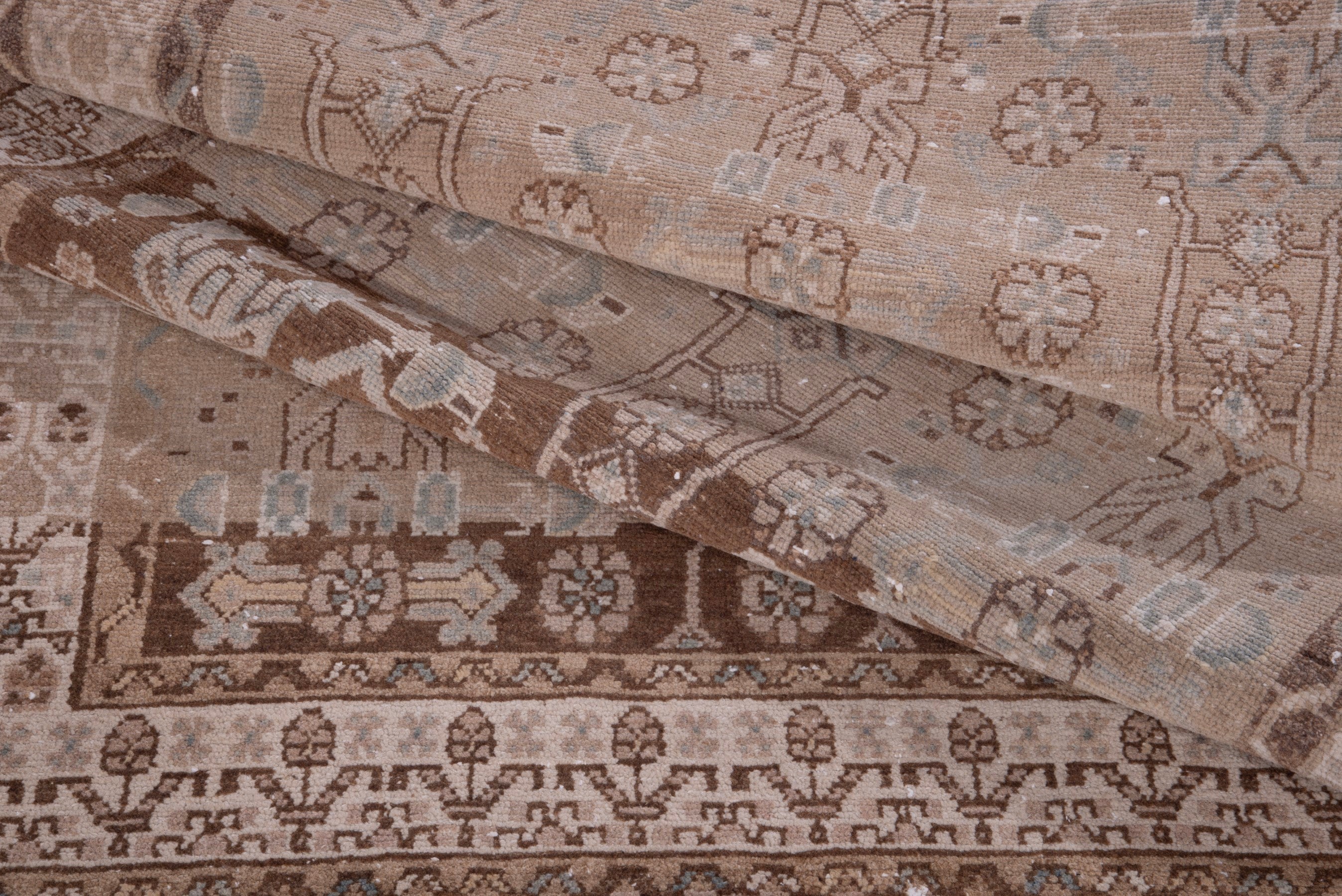 Persian Hamedan runner rug in muted pink and brick, view 15 of 17