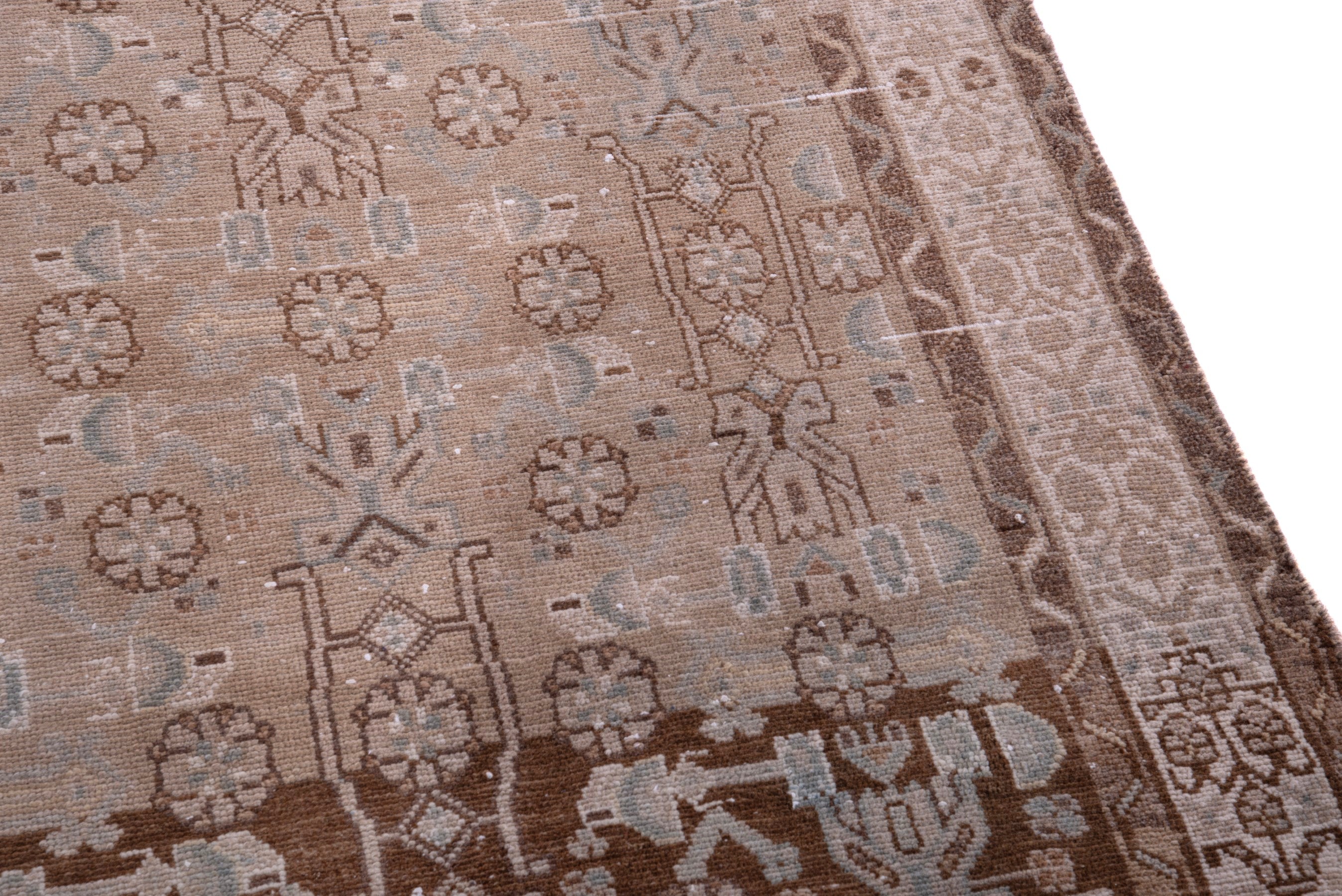 Persian Hamedan runner rug in muted pink and brick, view 7 of 17