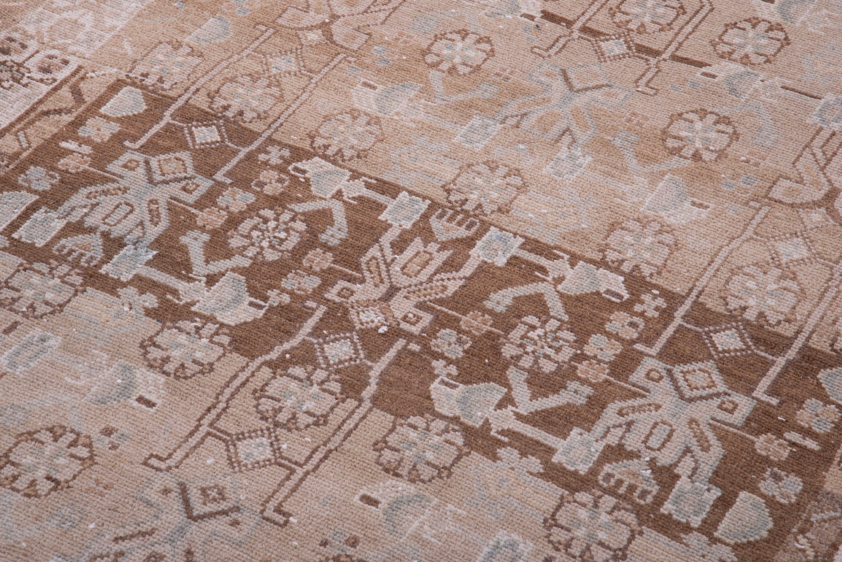 Persian Hamedan runner rug in muted pink and brick, view 9 of 17