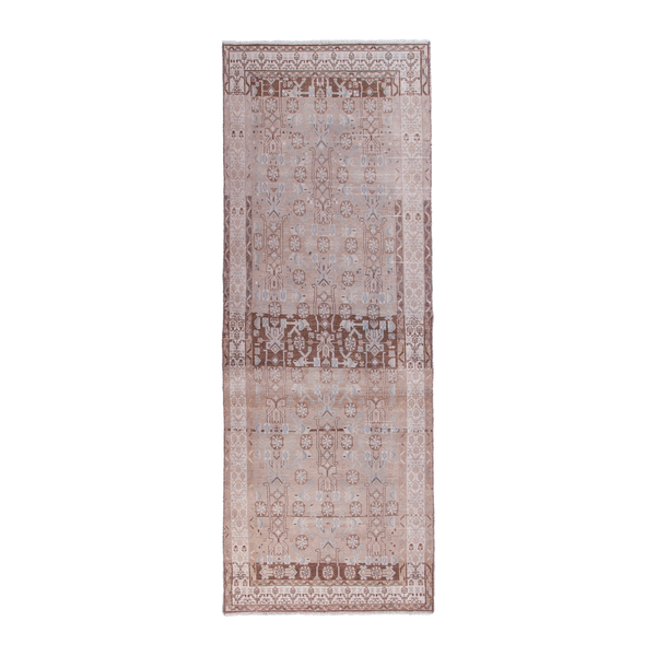 Persian Hamedan runner rug in muted pink and brick, 3'6" x 9'8"