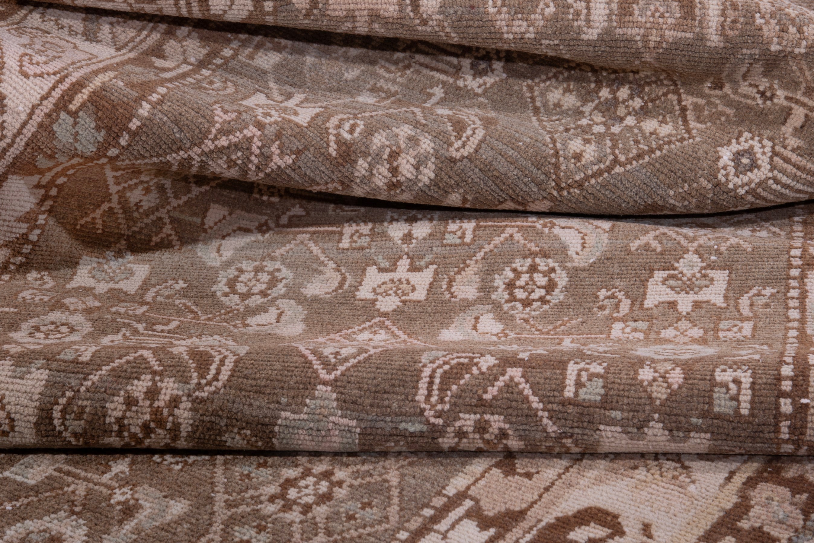 Persian Hamedan runner rug in taupe and dusty rose, view 13 of 16