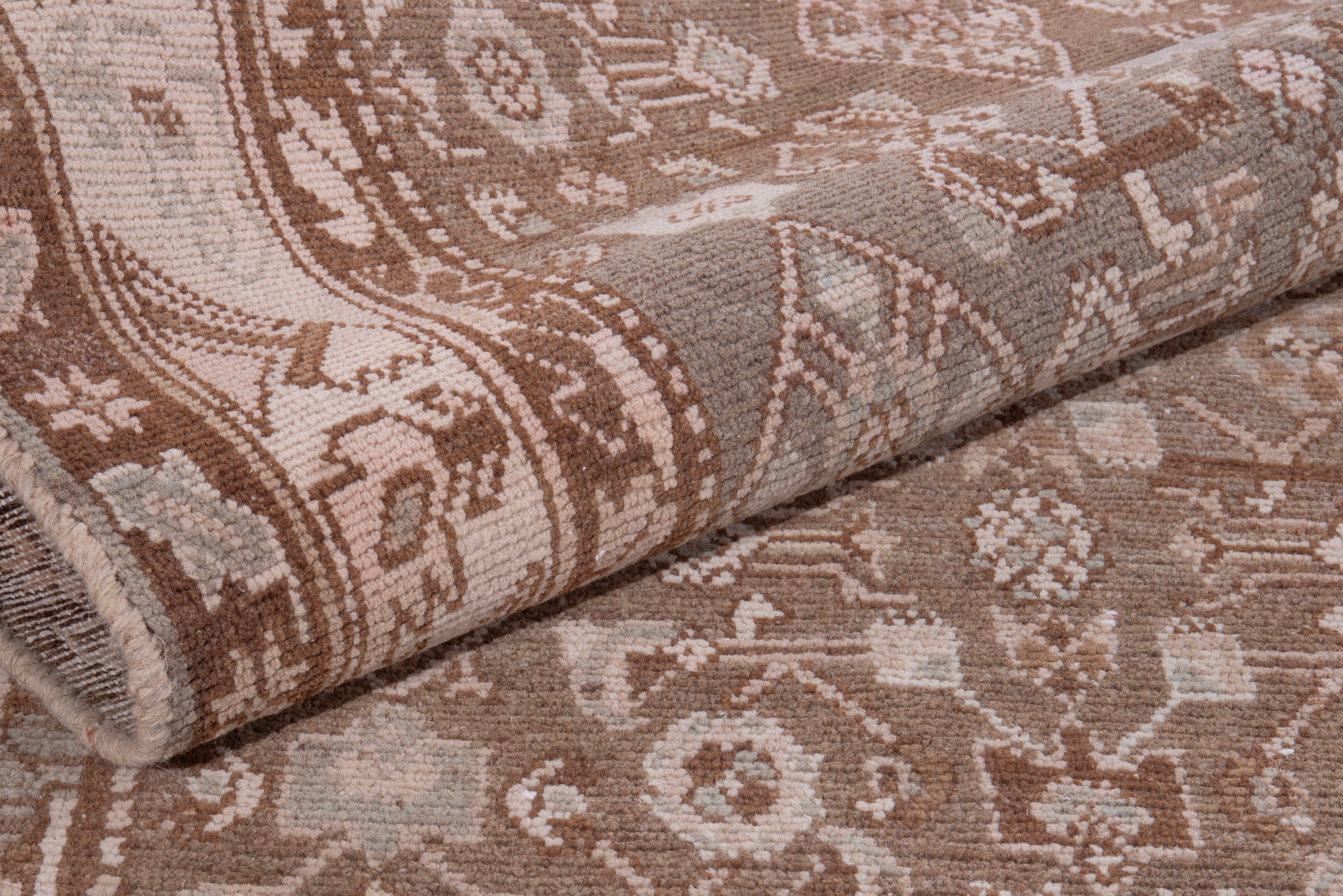 Persian Hamedan runner rug in taupe and dusty rose, view 15 of 16