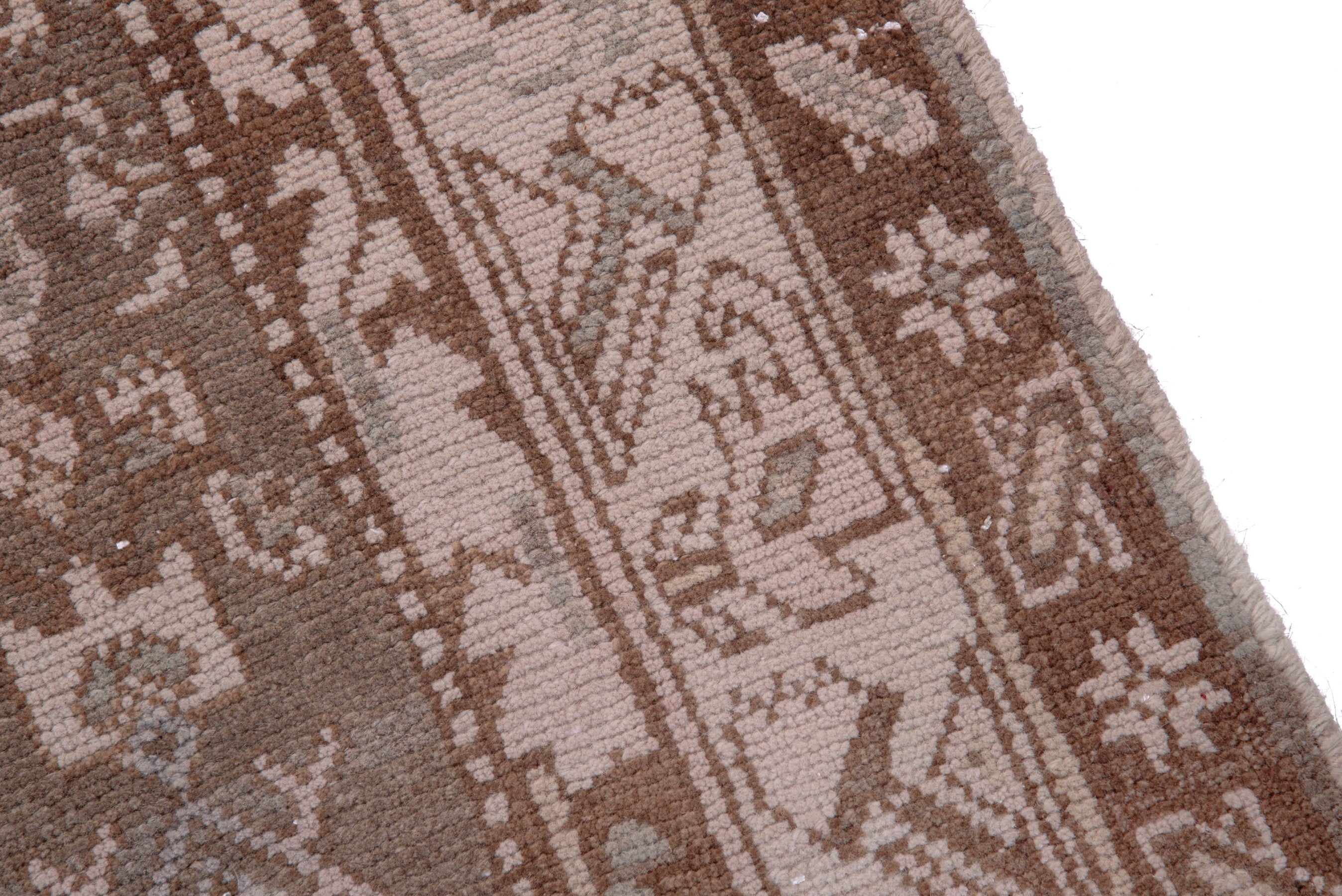 Persian Hamedan runner rug in taupe and dusty rose, view 7 of 16