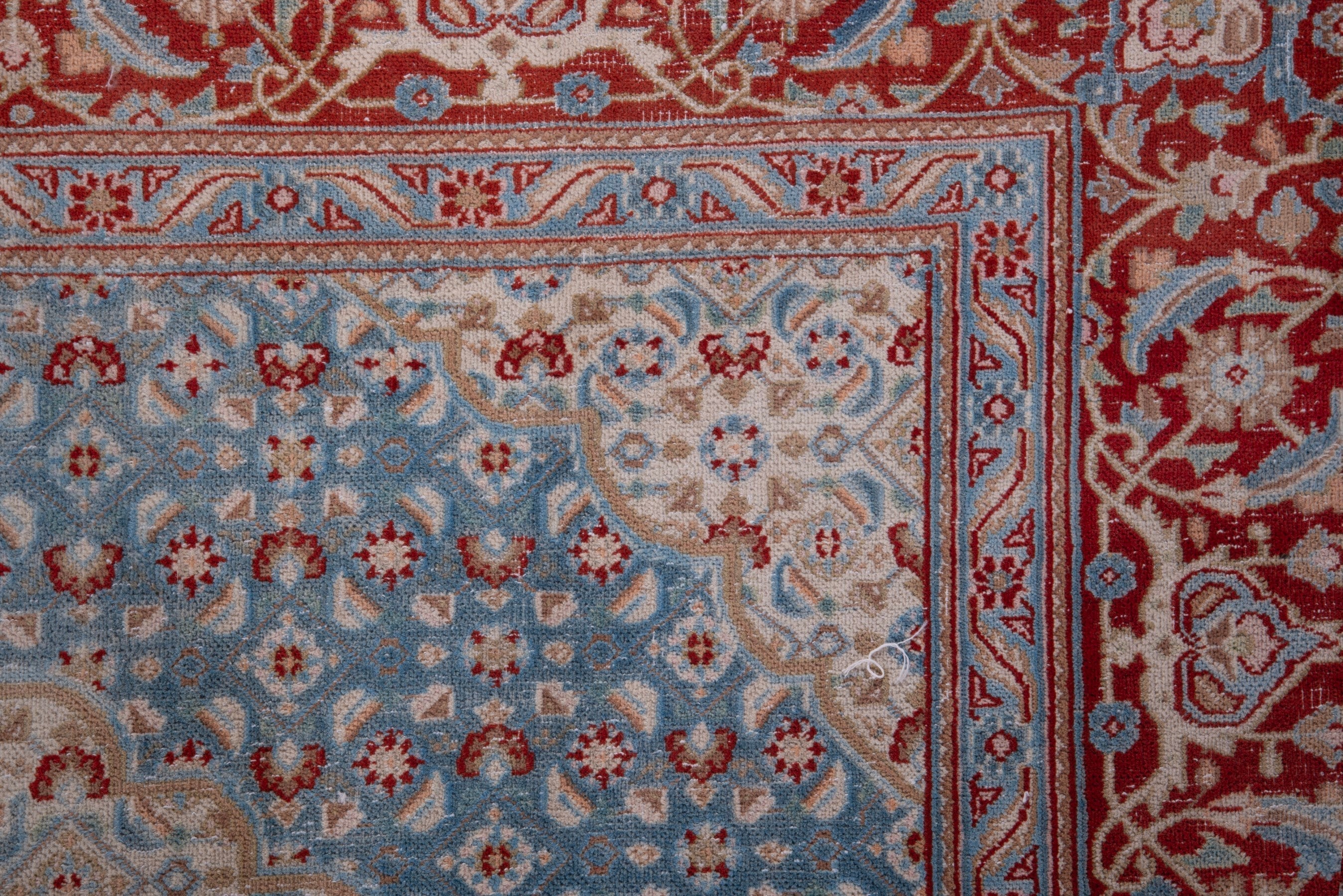 Persian Birjand area rug in cream and rust, view 10 of 17