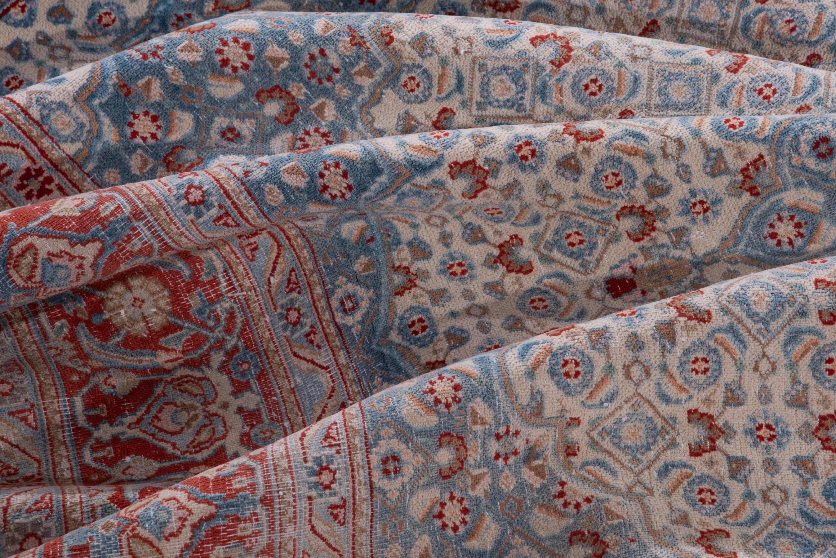 Persian Birjand area rug in cream and rust, view 14 of 17
