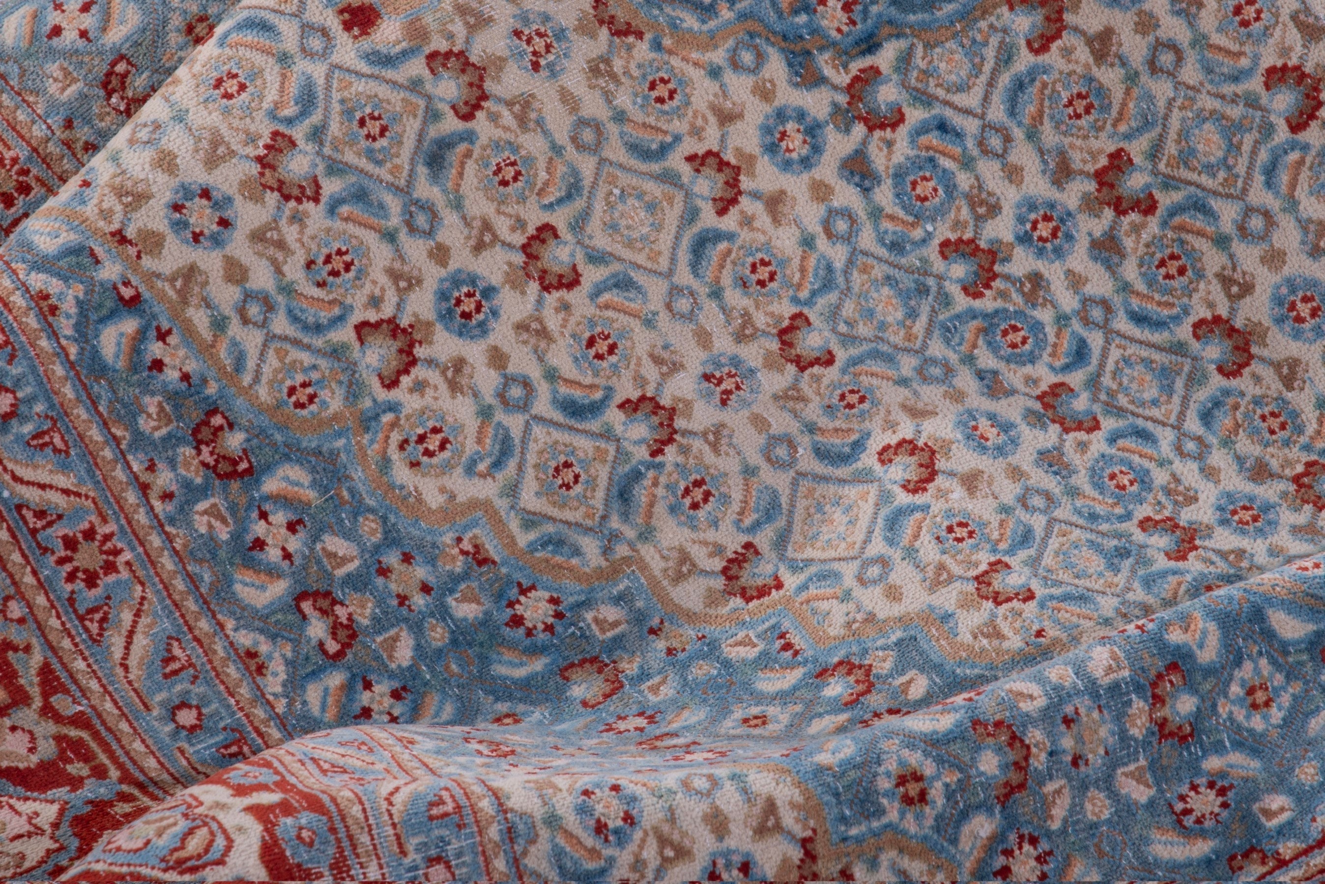 Persian Birjand area rug in cream and rust, view 16 of 17