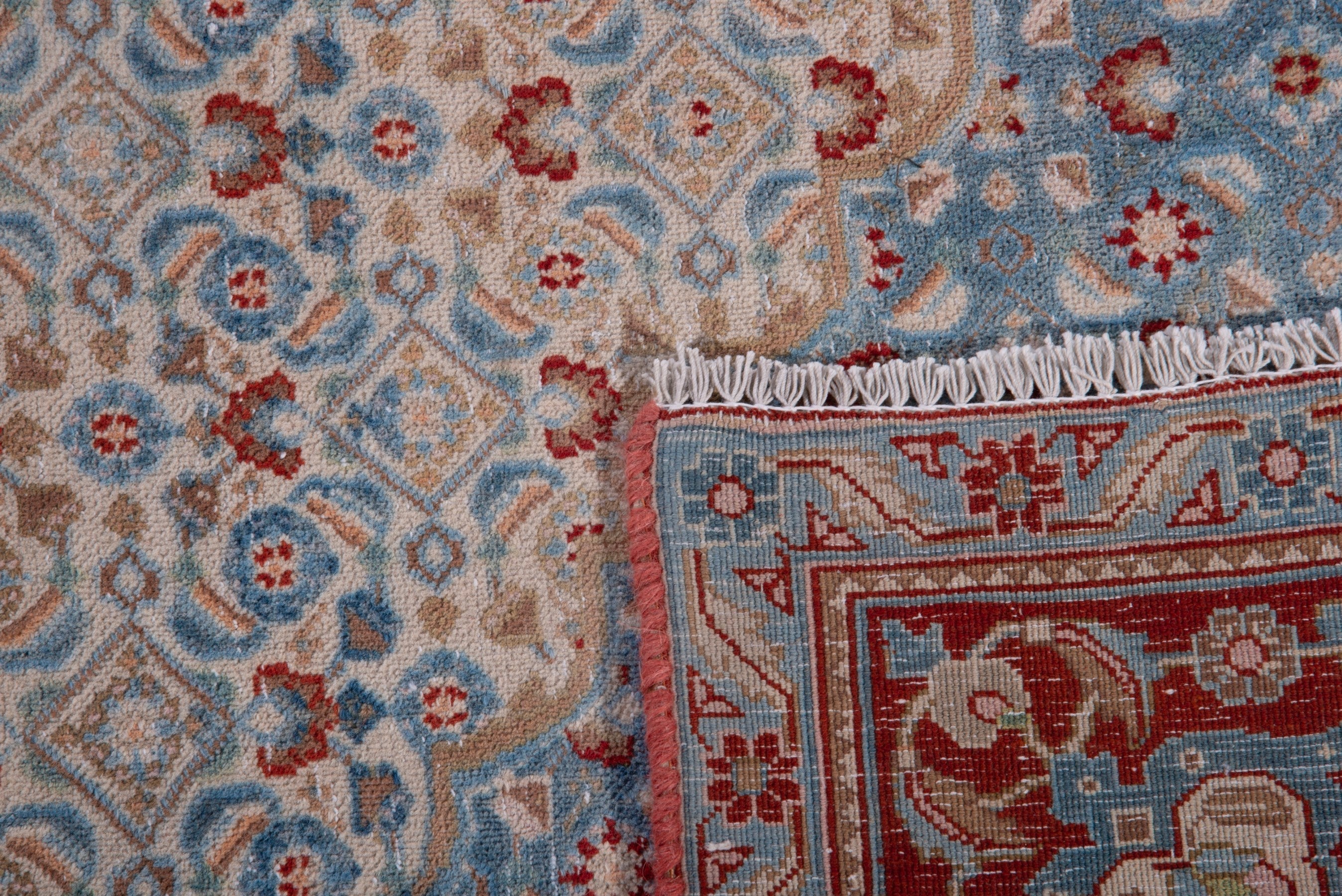 Persian Birjand area rug in cream and rust, view 17 of 17