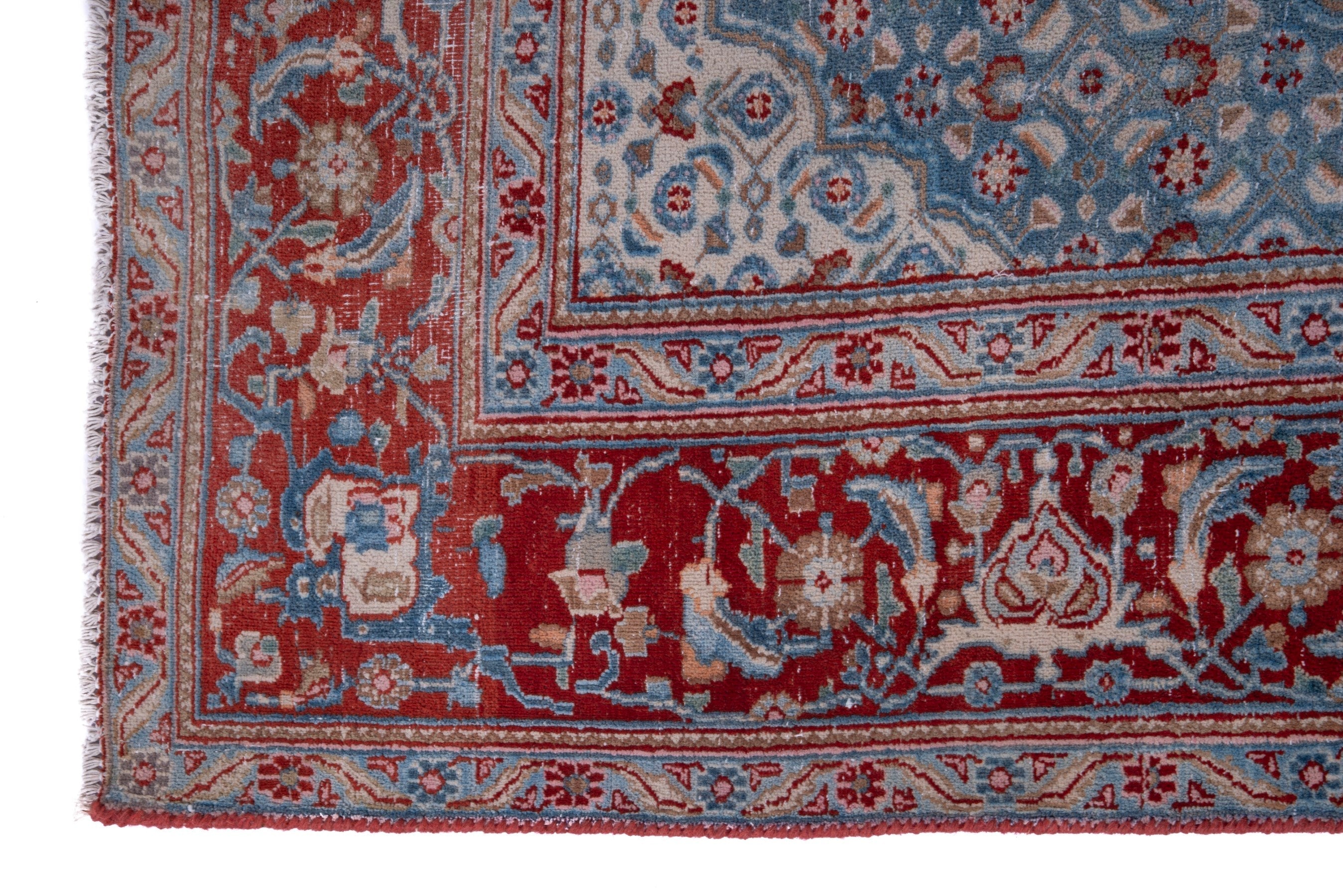 Persian Birjand area rug in cream and rust, view 5 of 17