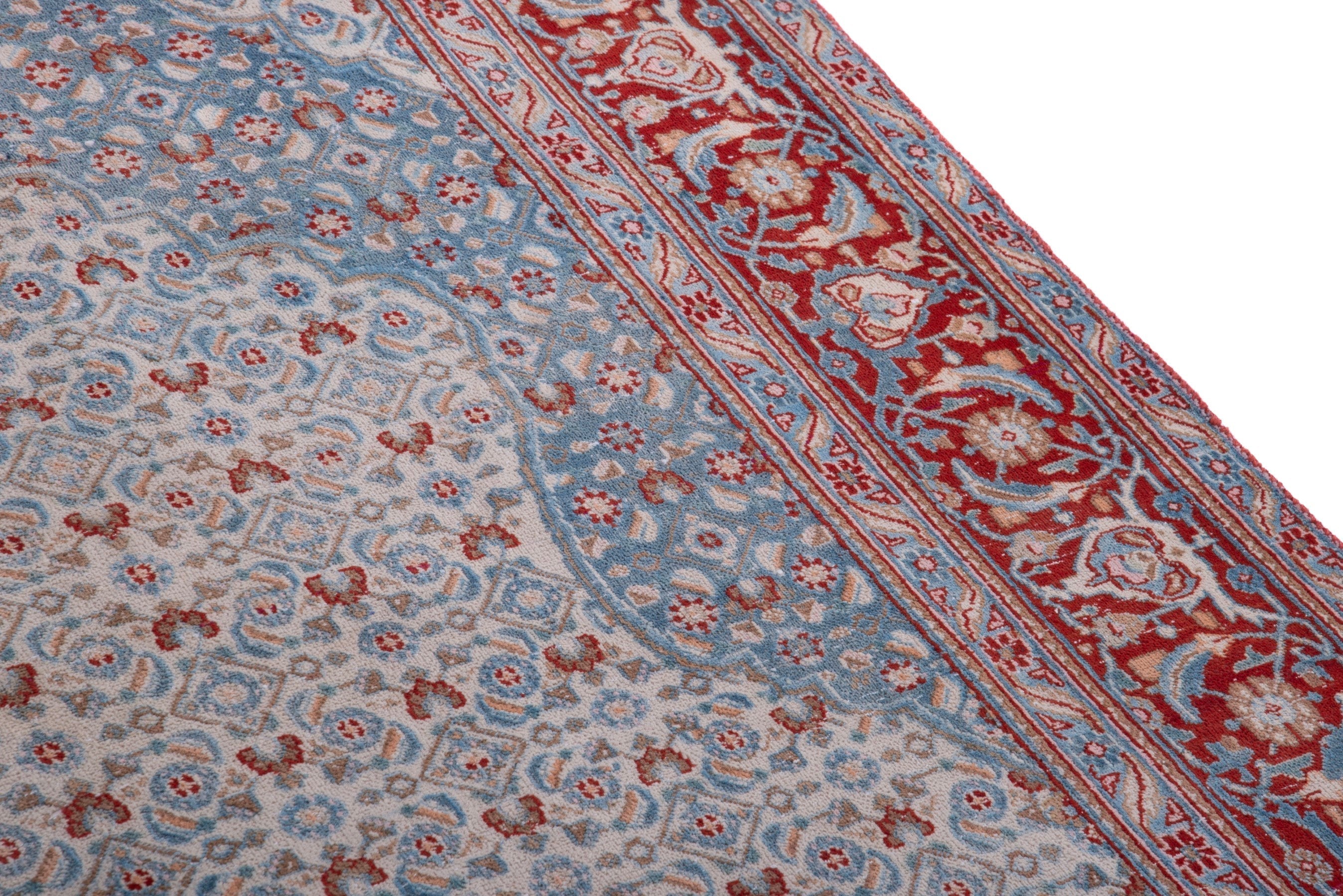 Persian Birjand area rug in cream and rust, view 7 of 17