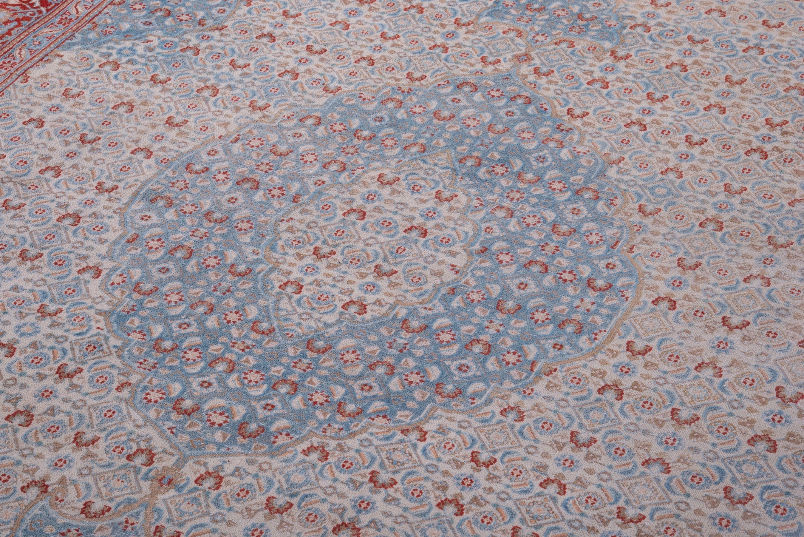 Persian Birjand area rug in cream and rust, view 9 of 17