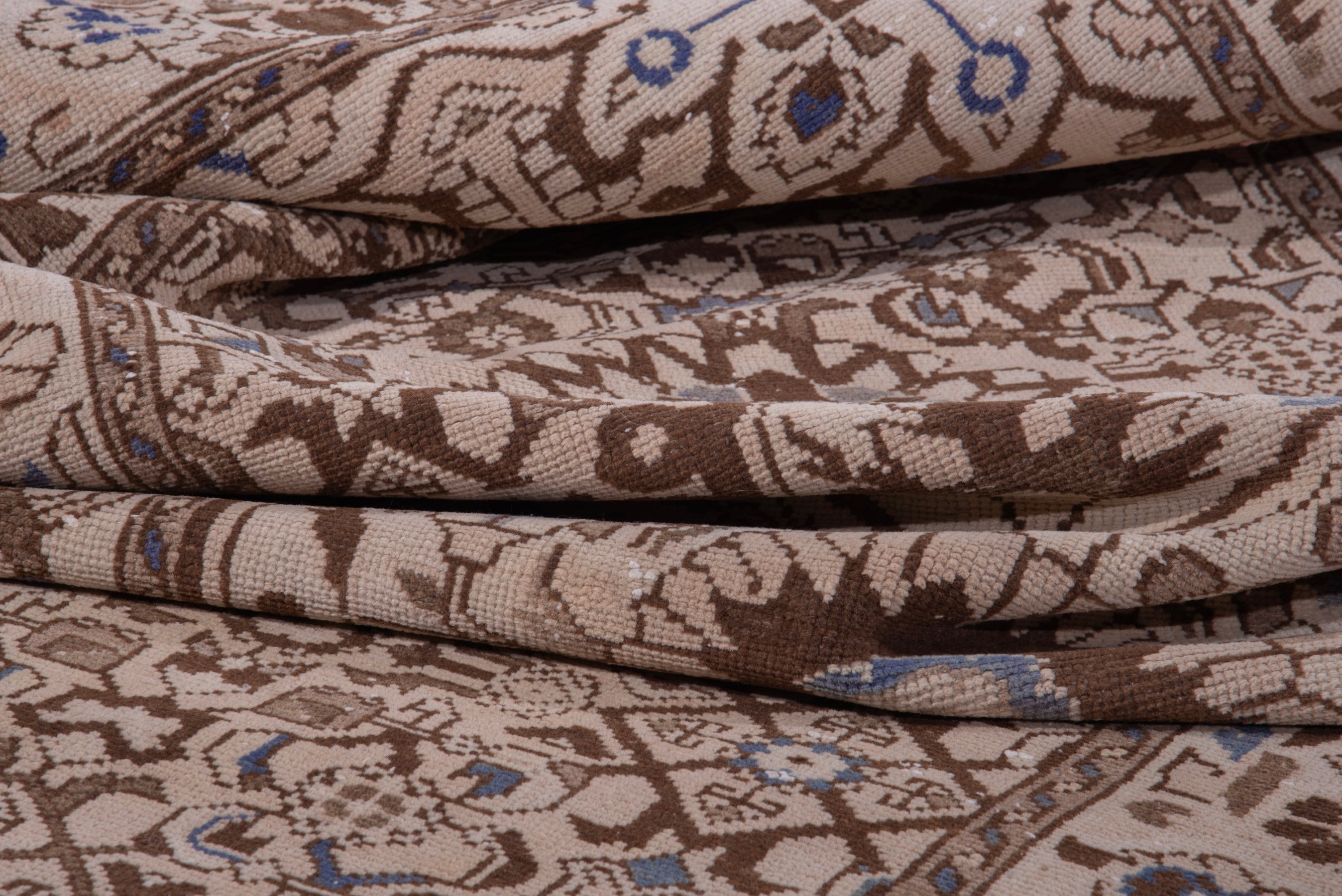 Persian Hamedan runner rug in beige and tan, view 13 of 17