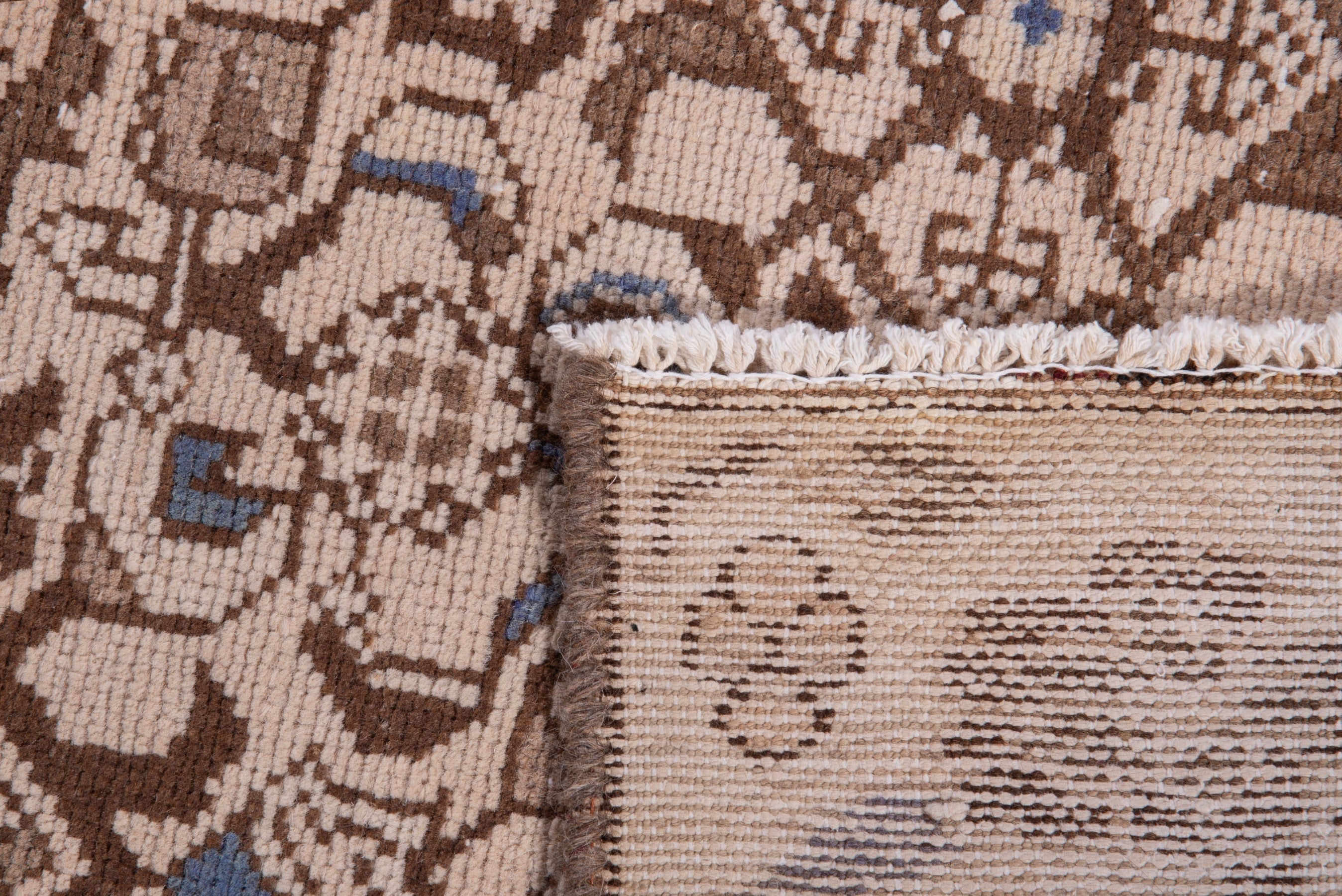 Persian Hamedan runner rug in beige and tan, view 17 of 17