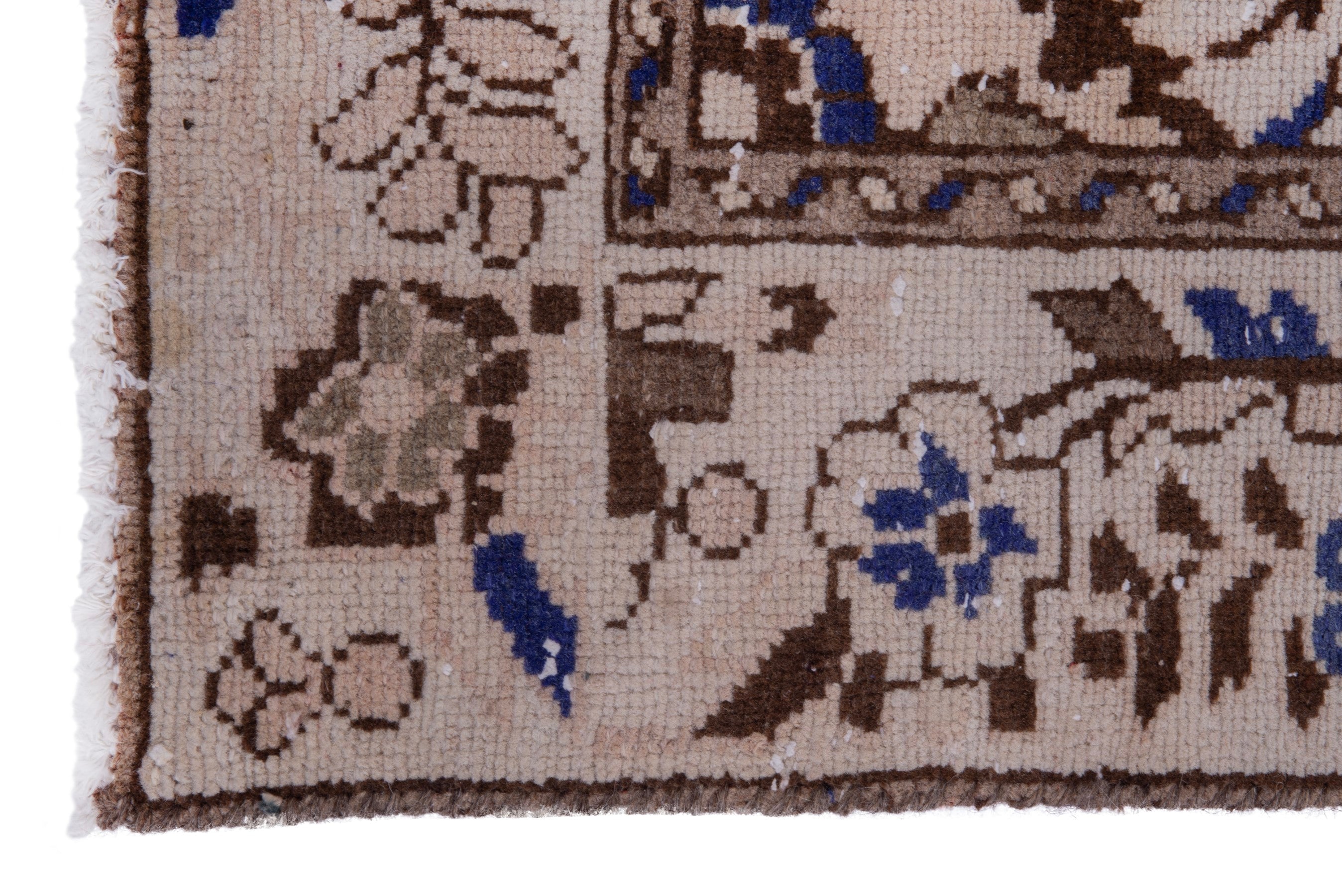 Persian Hamedan runner rug in beige and tan, view 5 of 17