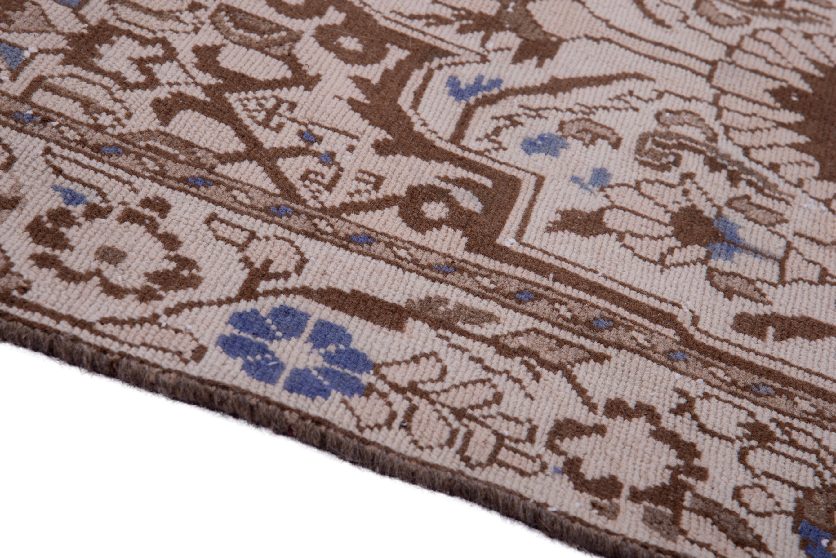 Persian Hamedan runner rug in beige and tan, view 8 of 17