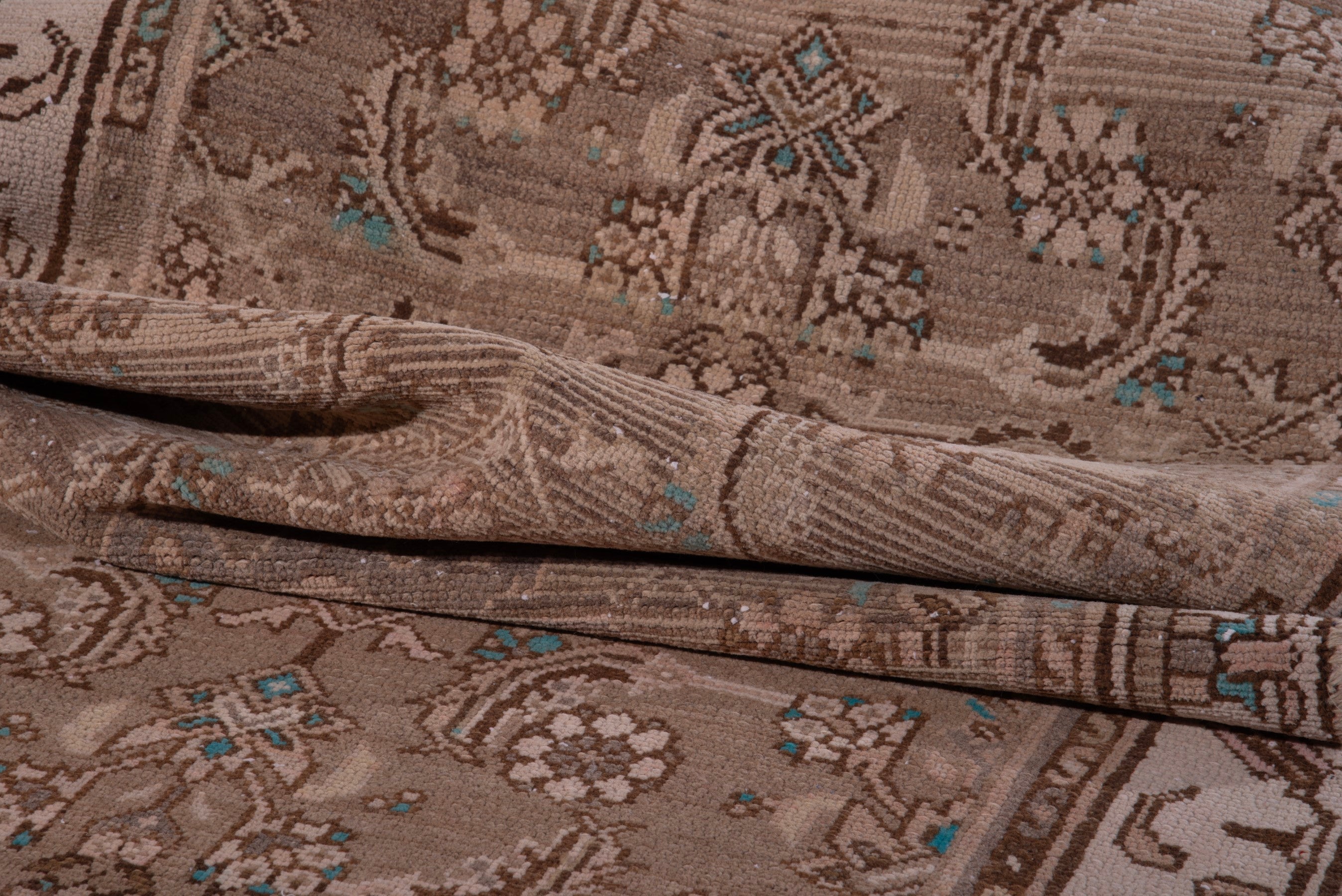 Persian Hamedan runner rug in taupe and greige, view 13 of 17
