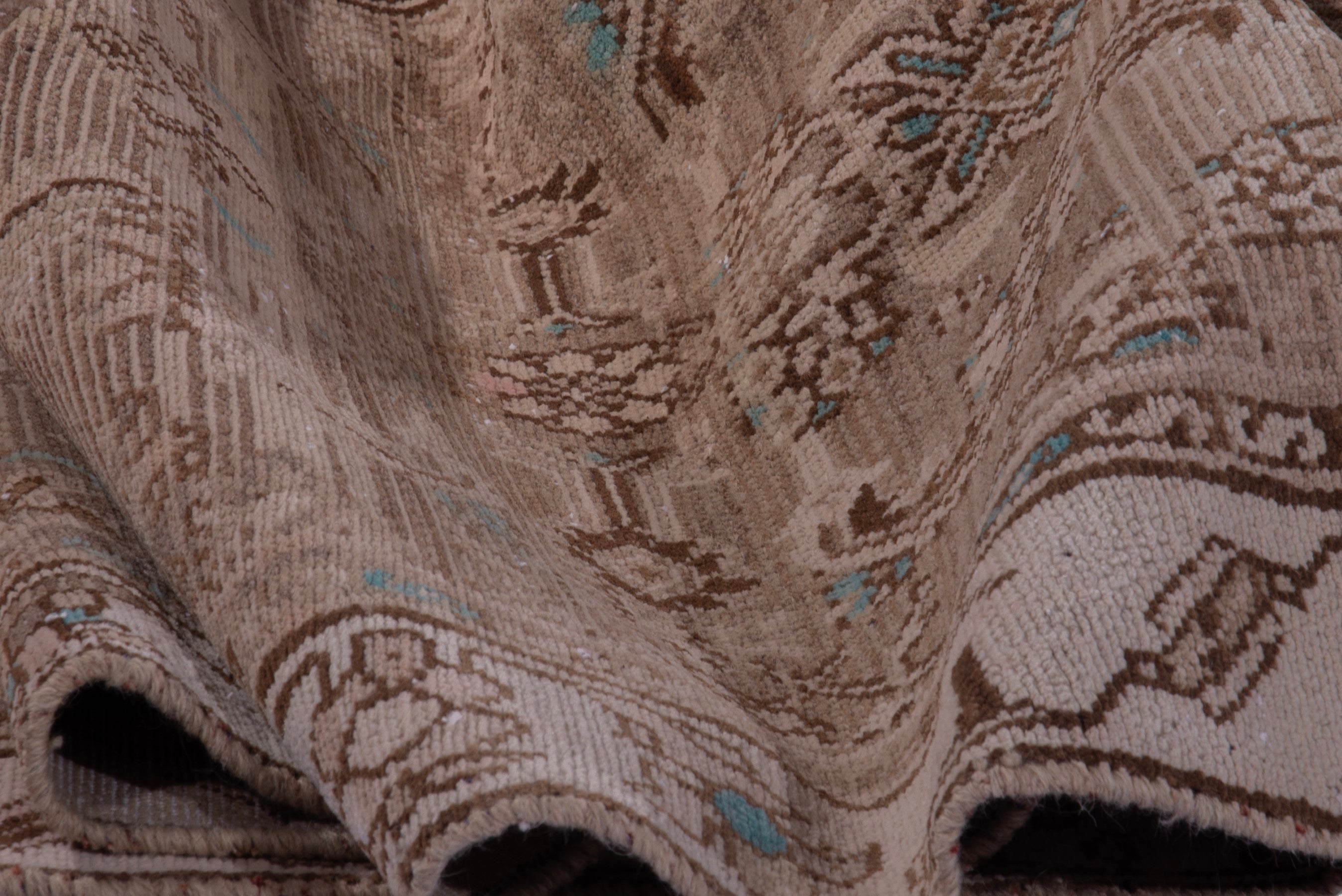 Persian Hamedan runner rug in taupe and greige, view 14 of 17